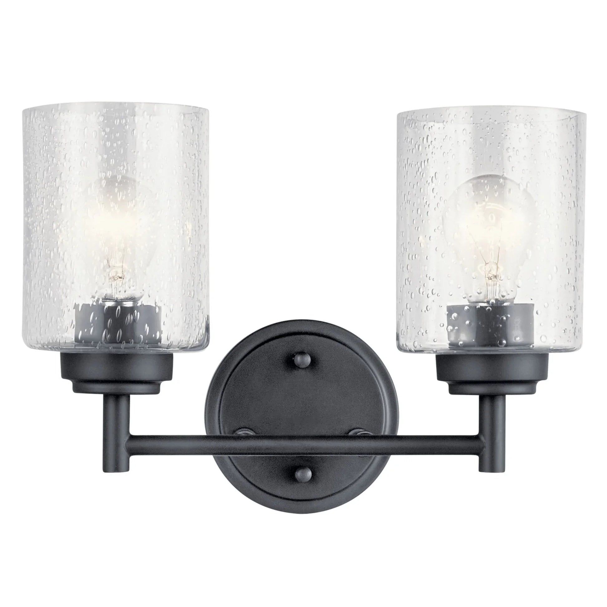 Winslow 13" 2-Light Bath Vanity Light, Black Finish - Bees Lighting