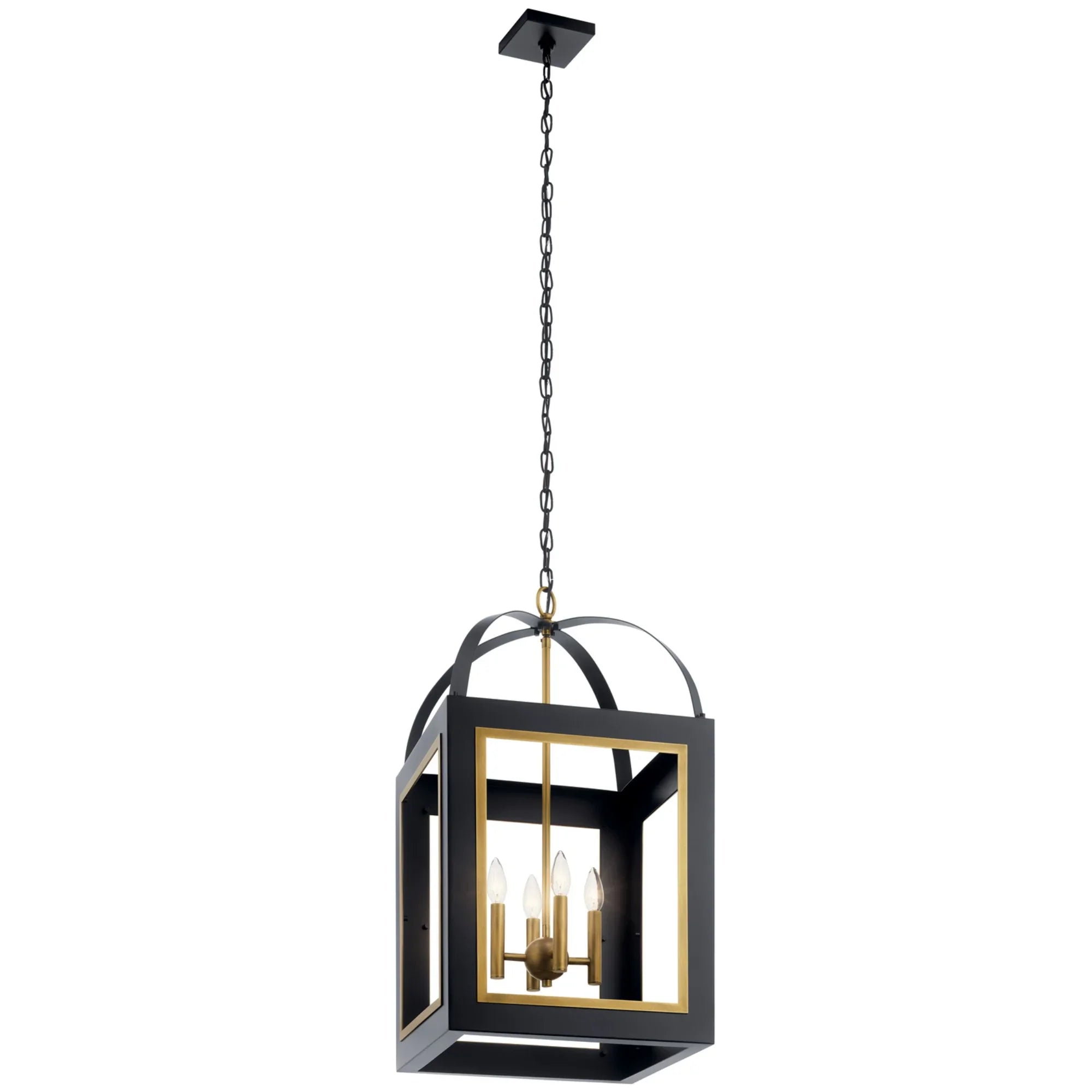 Vath 16" 4-Light Foyer Pendant, Black Finish - Bees Lighting
