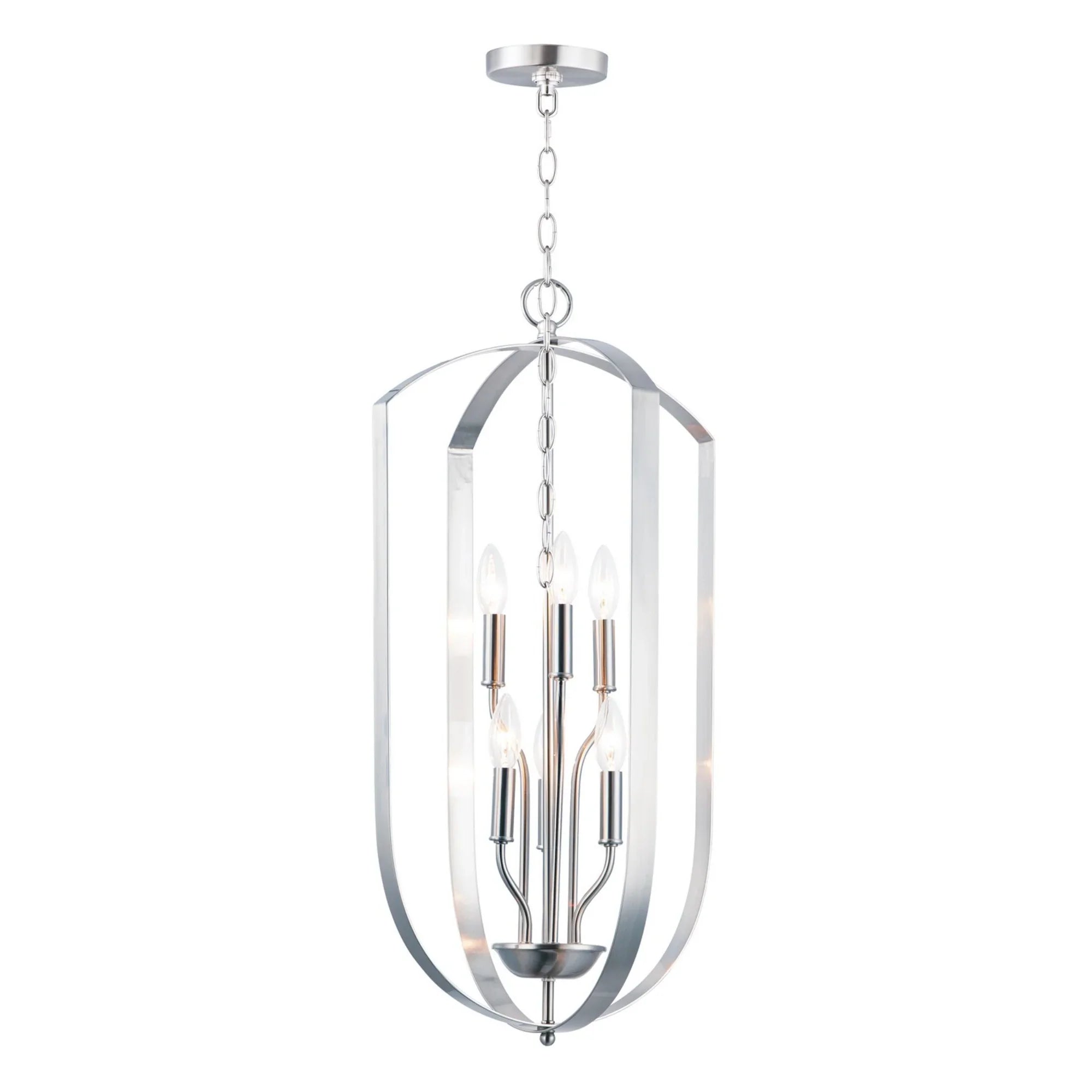 Provident 30" 6-Light Chandelier, Satin Nickel Finish - Bees Lighting