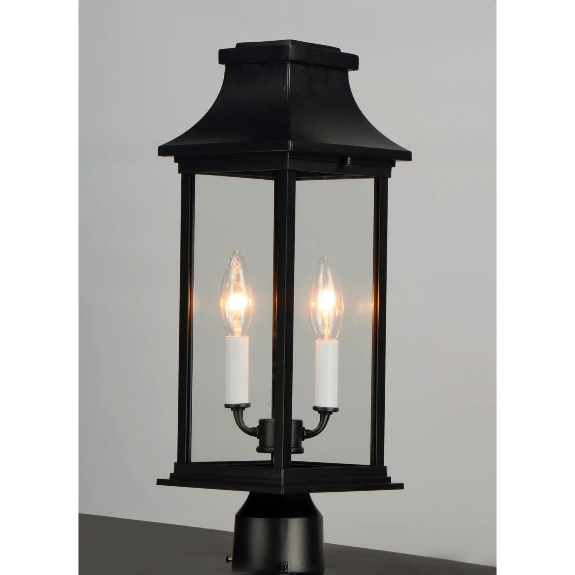 Vicksburg 20" 2-Light Outdoor Post Mount, Black Finish - Bees Lighting