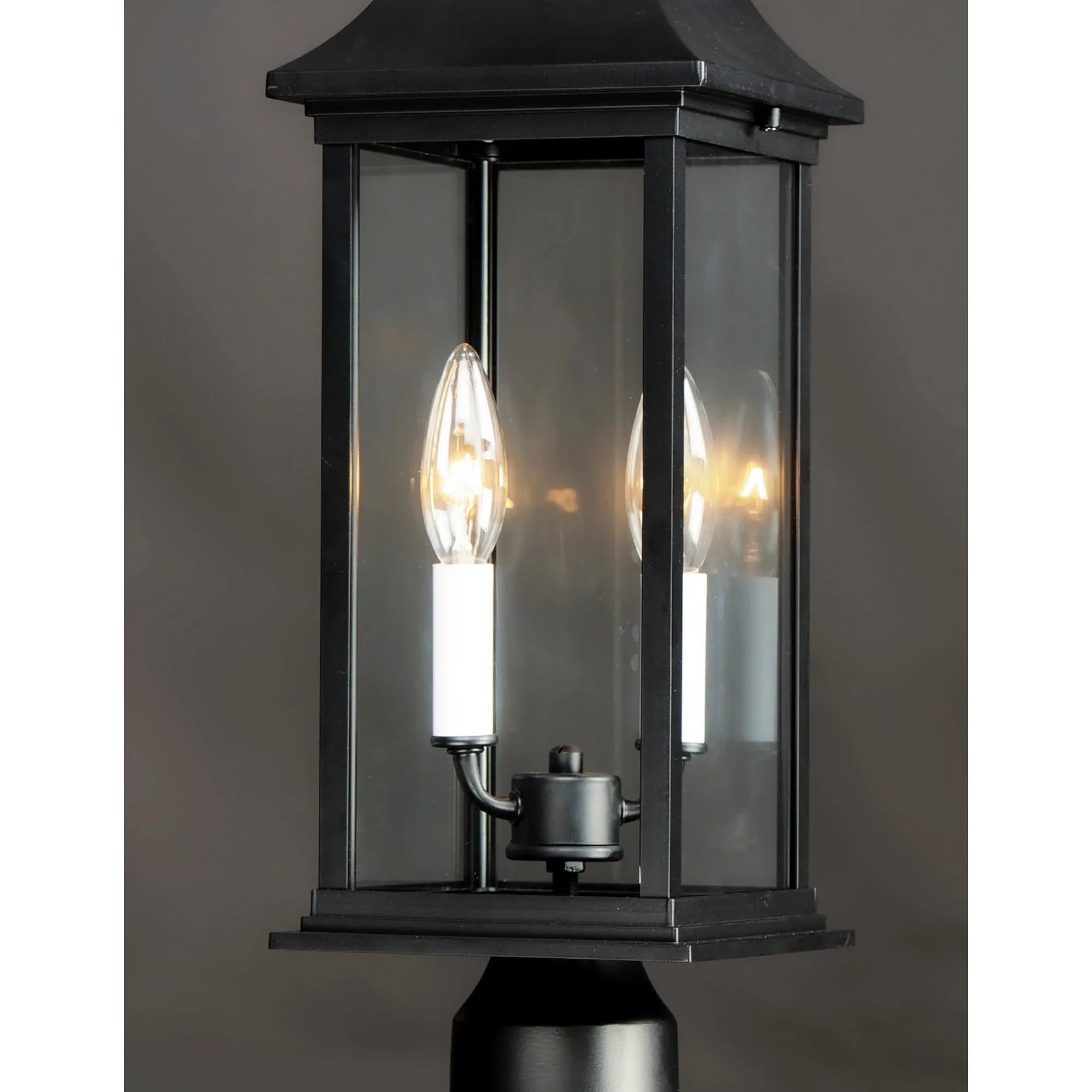 Vicksburg 20" 2-Light Outdoor Post Mount, Black Finish - Bees Lighting