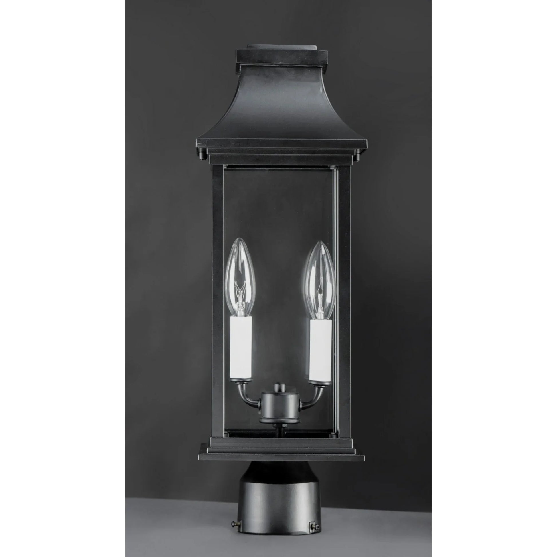 Vicksburg 20" 2-Light Outdoor Post Mount, Black Finish - Bees Lighting