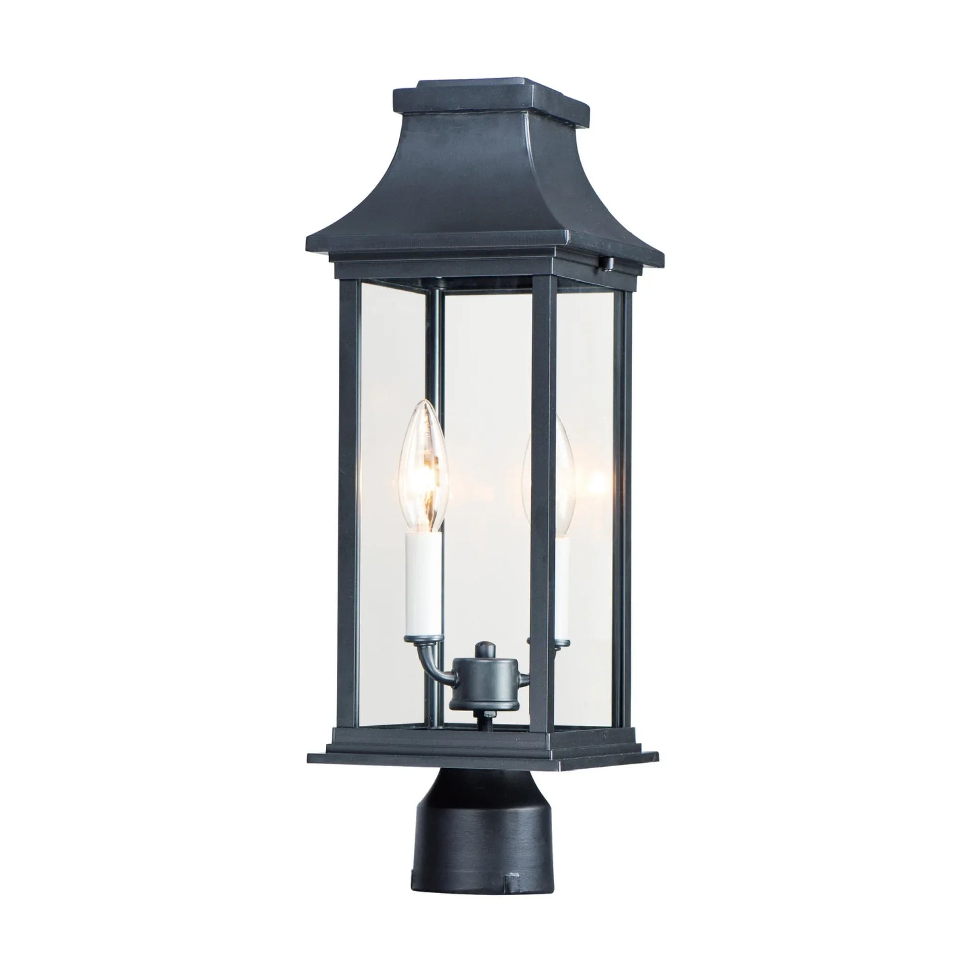 Vicksburg 20" 2-Light Outdoor Post Mount, Black Finish - Bees Lighting