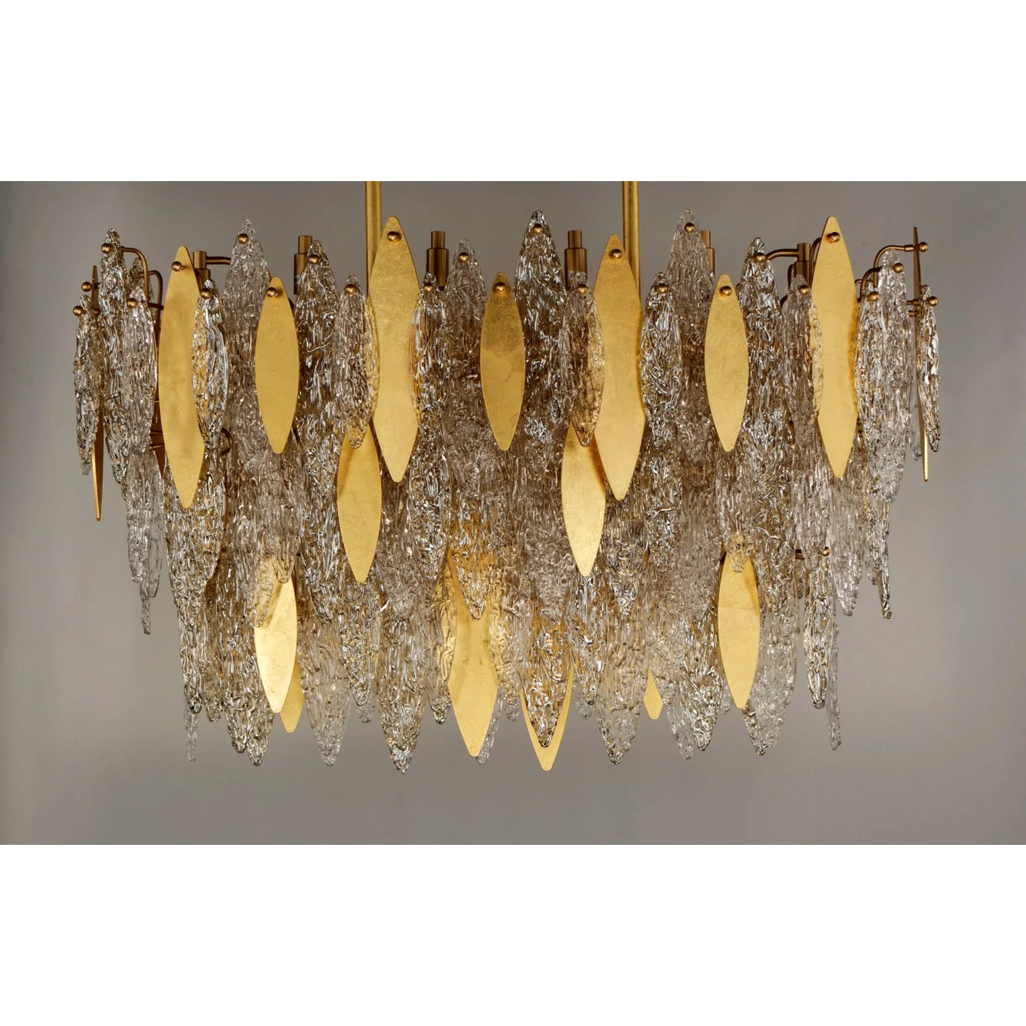 Majestic 40" 18 Lights Linear Chandelier, Gold Leaf Finish - Bees Lighting