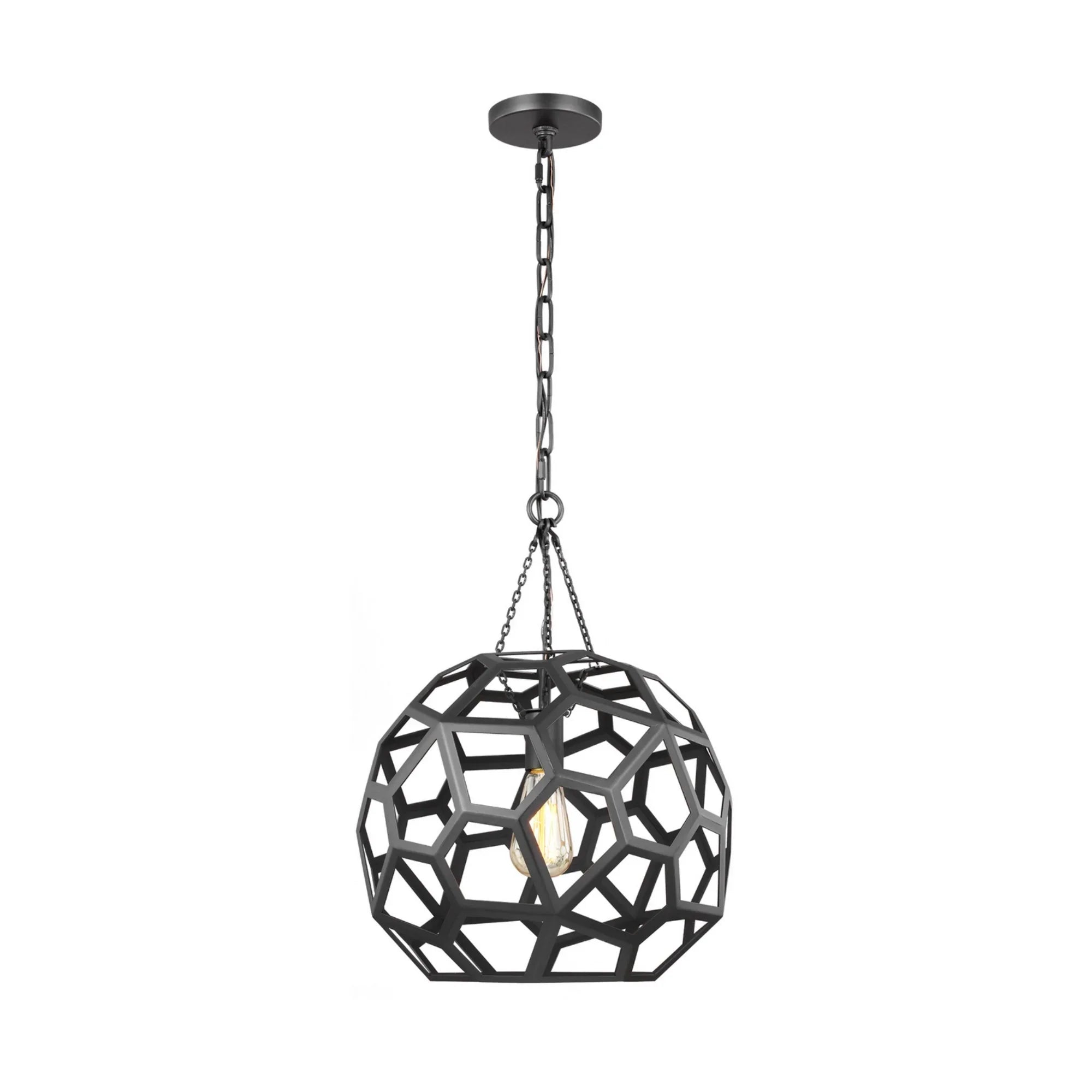 Feccetta 15" Medium Pendant, Midnight Black Finish - Bees Lighting