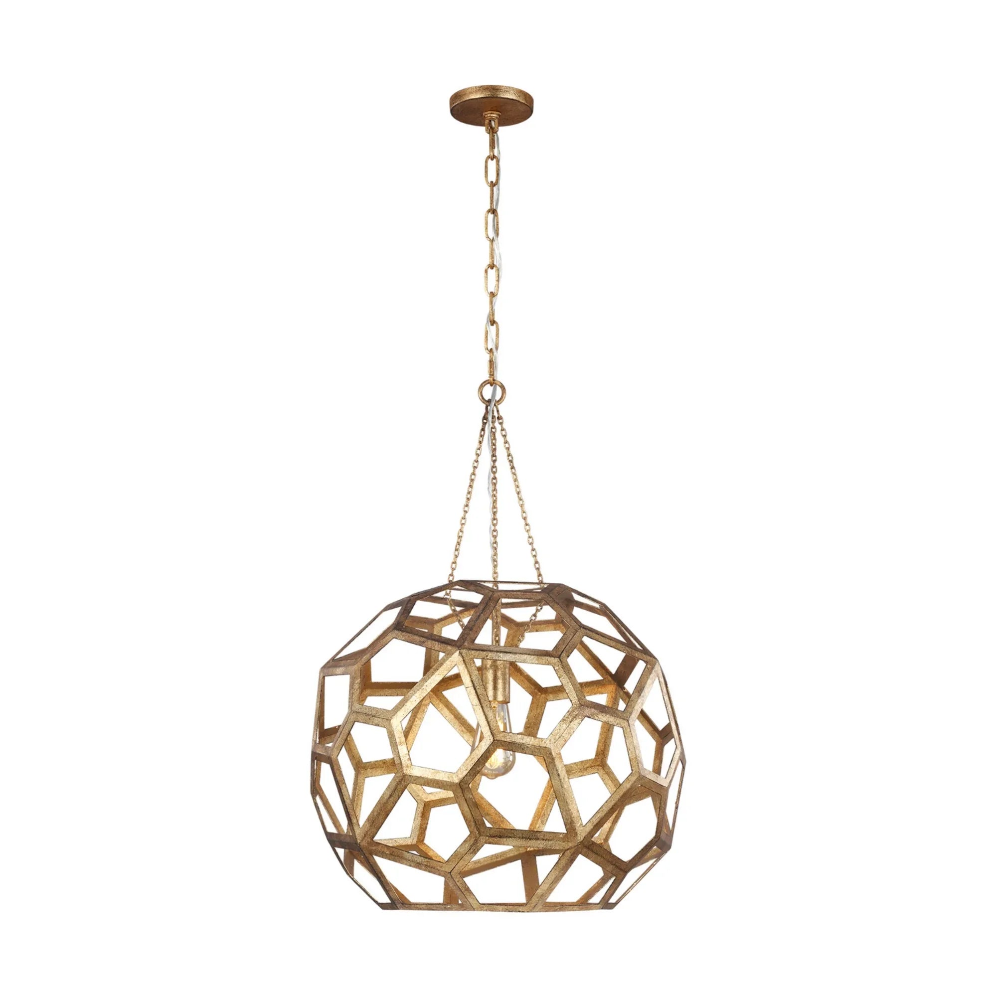Feccetta 21" Large Pendant, Antique Gild Finish - Bees Lighting