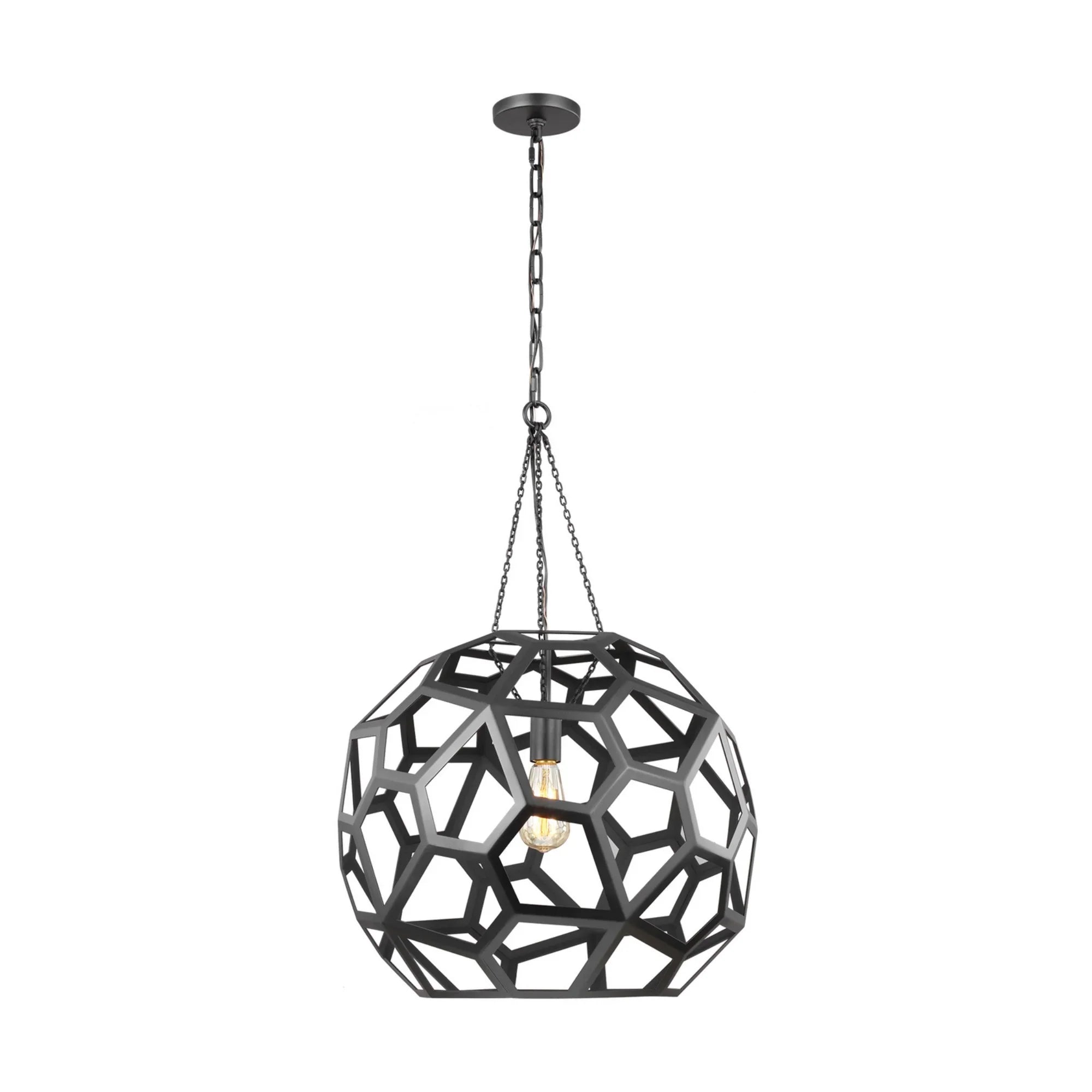 Feccetta 21" Large Pendant, Midnight Black Finish - Bees Lighting