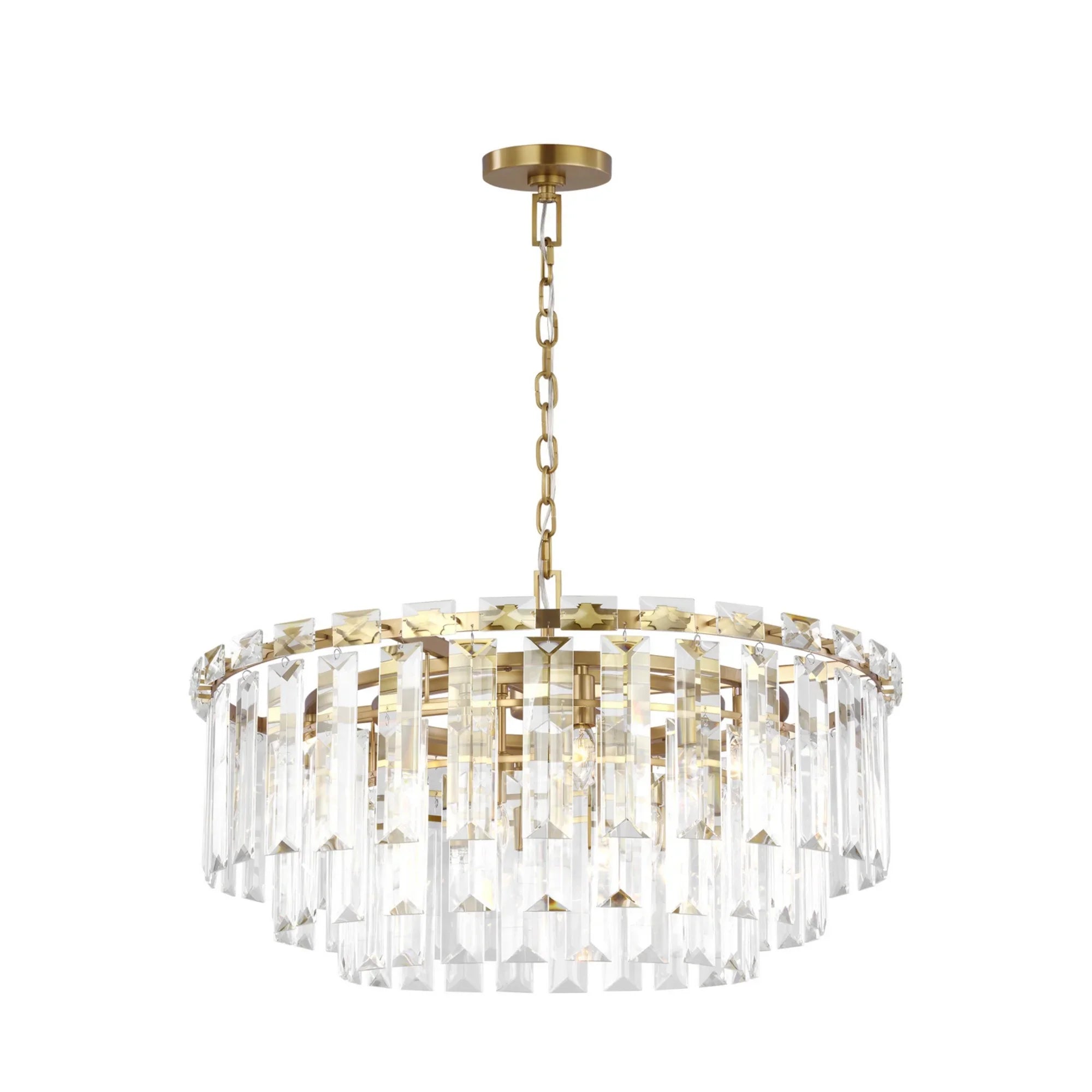 Arden 33" 16-Light Large Chandelier, Burnished Brass Finish - Bees Lighting