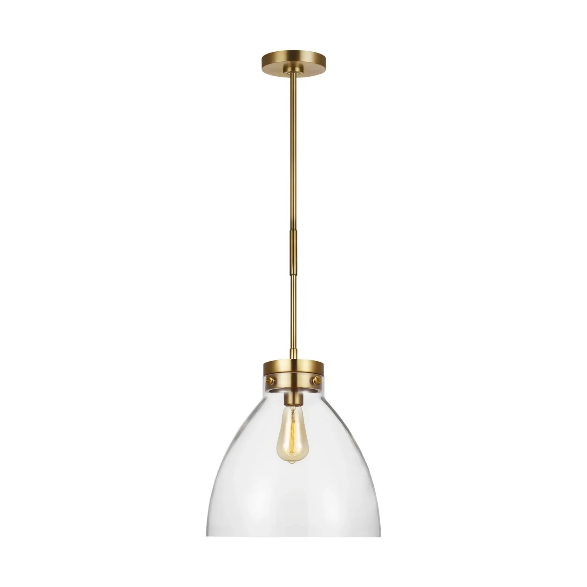 Garrett 14" Wide Pendant, Burnished Brass Finish - Bees Lighting