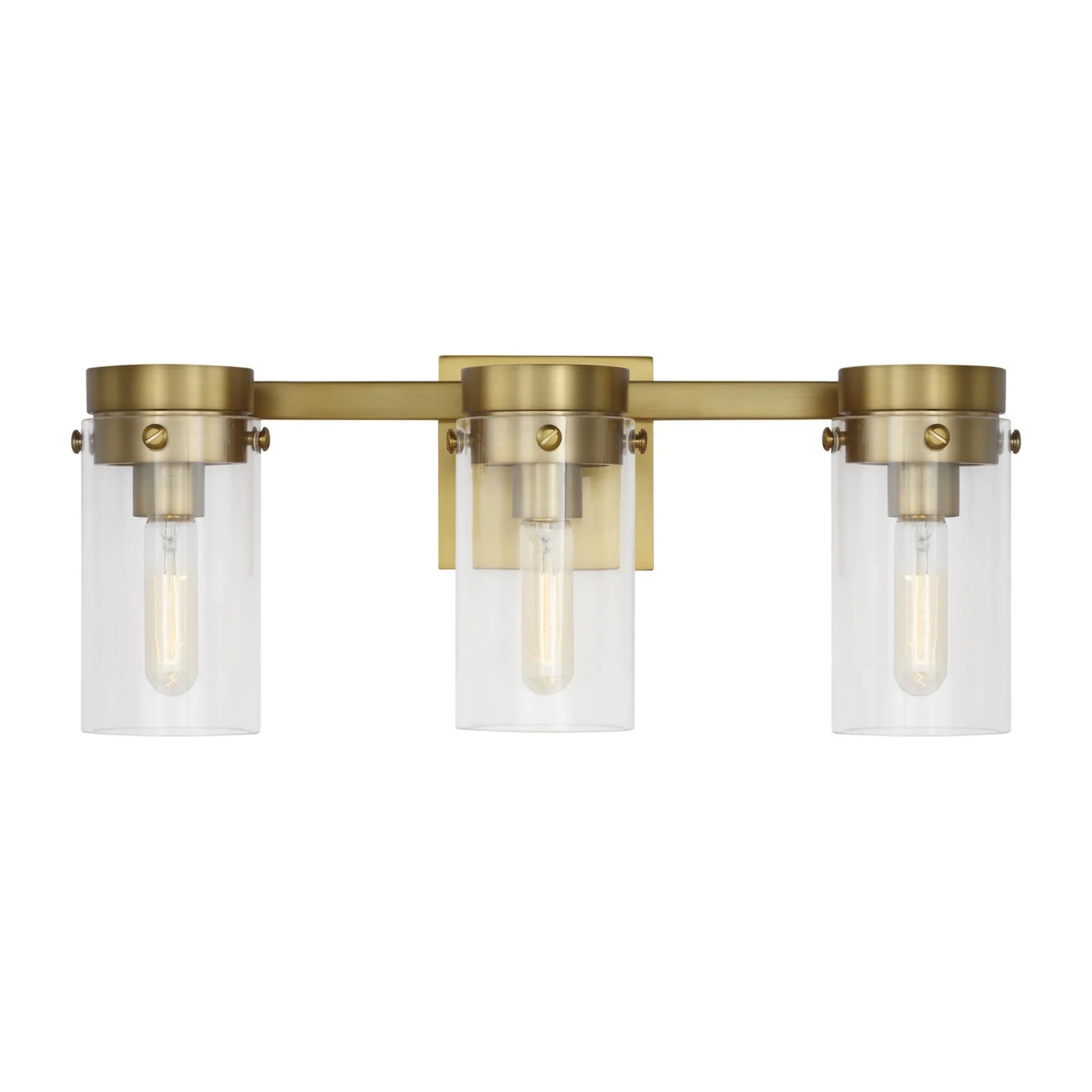 Garrett 21" 3-Light Bathroom Vanity, Burnished Brass Finish - Bees Lighting