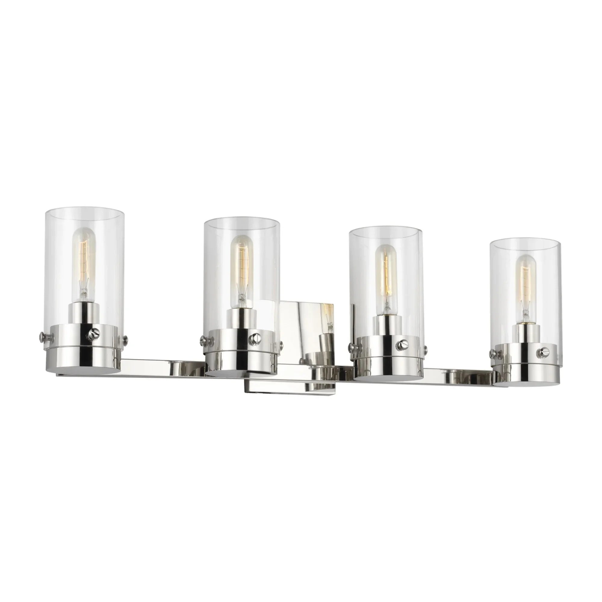 Garrett 29" 4-Light Bathroom Vanity, Polished Nickel Finish - Bees Lighting