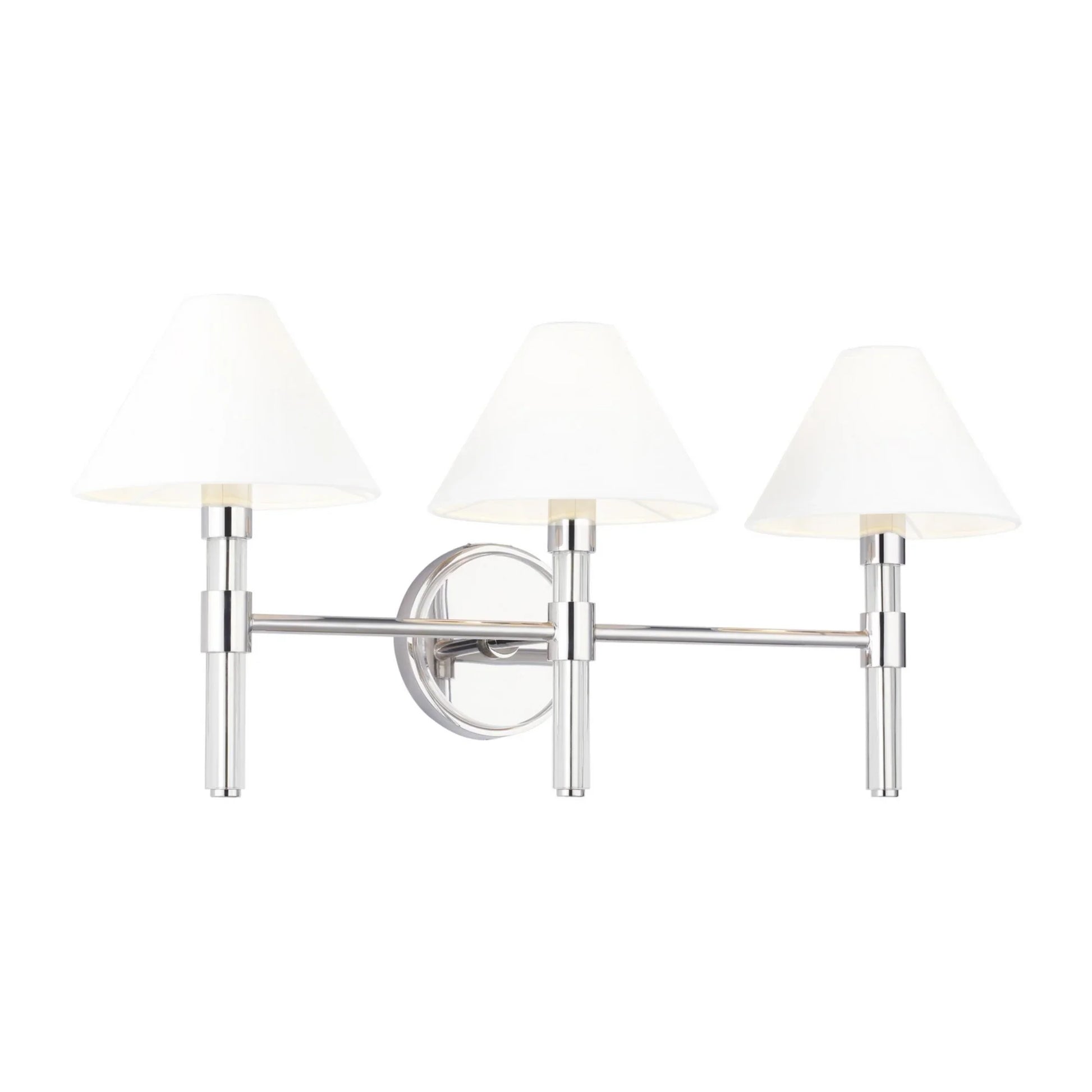Robert 27" 3-Light Bathroom Vanity, Polished Nickel Finish - Bees Lighting