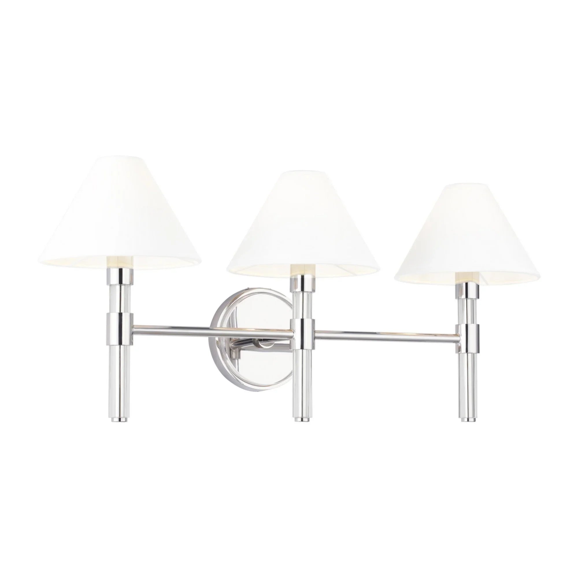 Robert 27" 3-Light Bathroom Vanity, Polished Nickel Finish - Bees Lighting