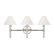 Robert 27" 3-Light Bathroom Vanity, Polished Nickel Finish - Bees Lighting