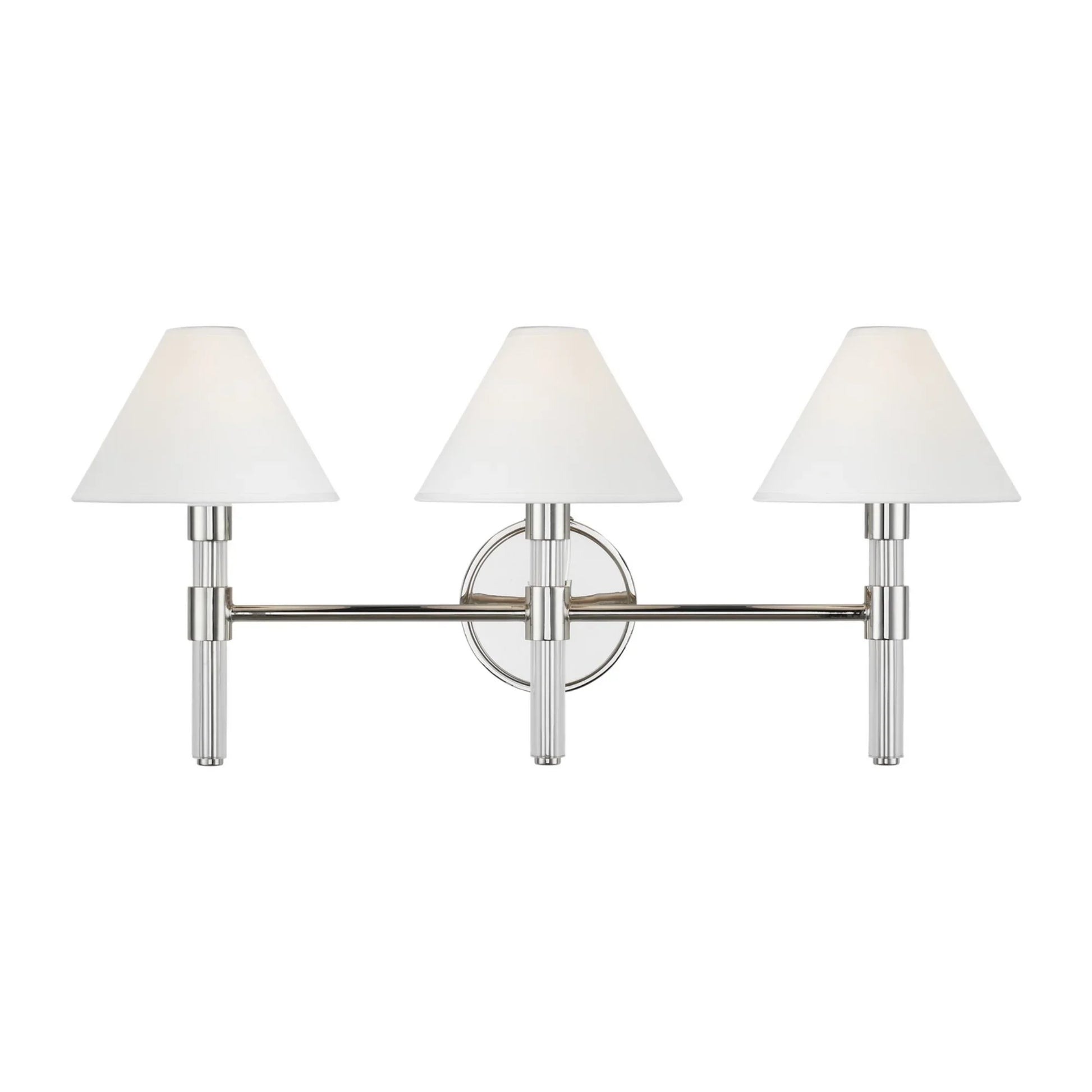 Robert 27" 3-Light Bathroom Vanity, Polished Nickel Finish - Bees Lighting