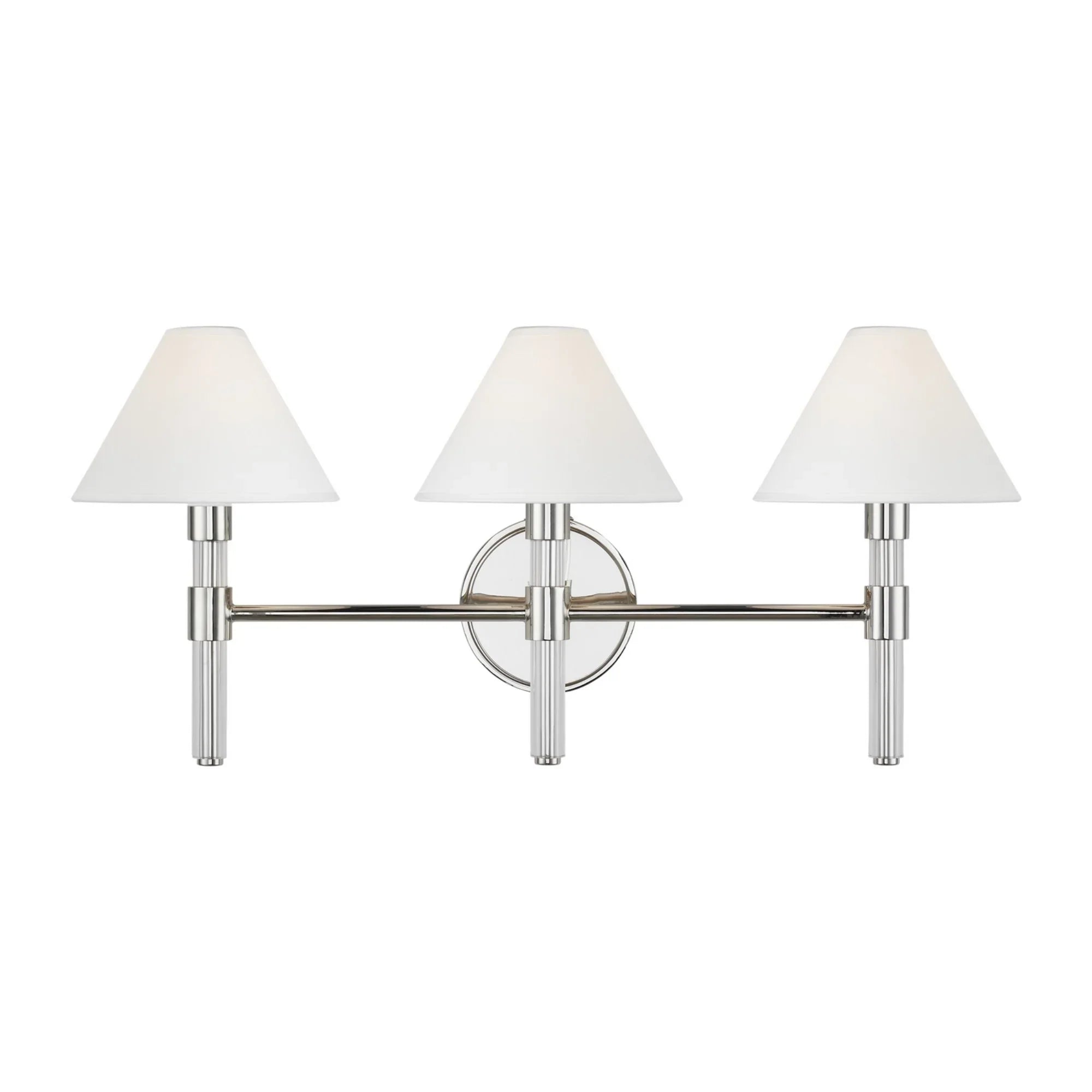 Robert 27" 3-Light Bathroom Vanity, Polished Nickel Finish - Bees Lighting