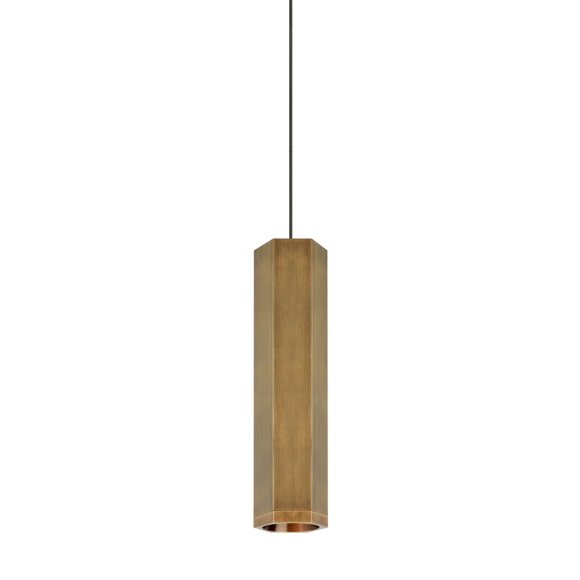 Blok Freejack Pendant, Aged Brass/Aged Brass Finish - Bees Lighting