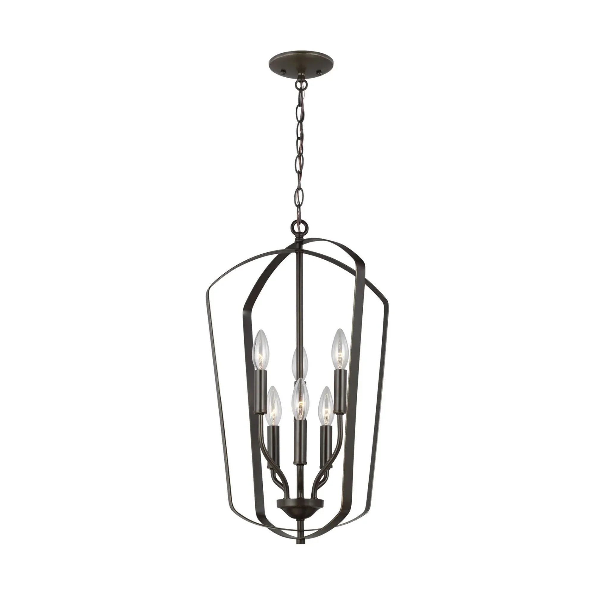 Romee 15" Medium 6-Light Lantern, Bronze Finish - Bees Lighting