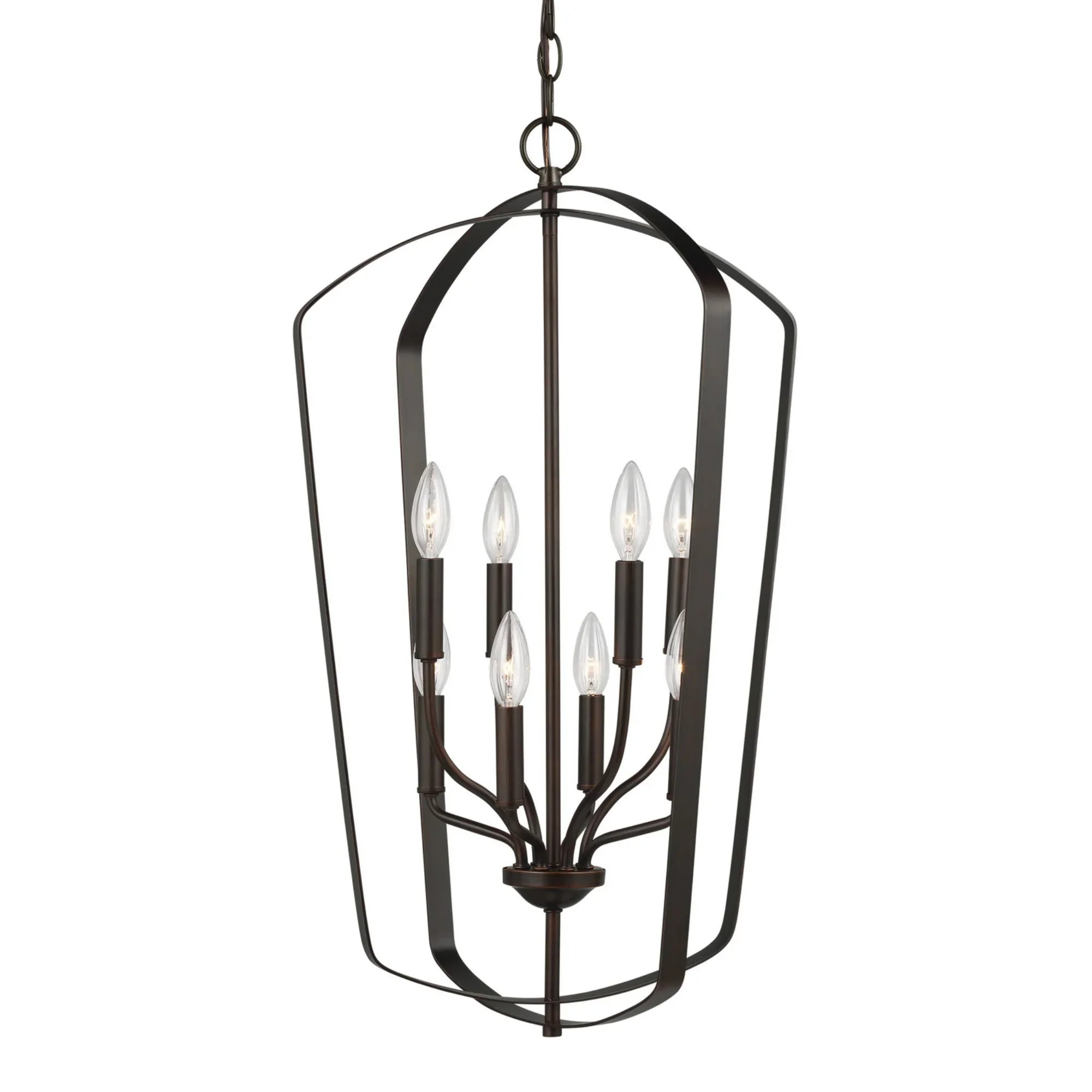 Romee 18" Large 8-Light Lantern, Bronze Finish - Bees Lighting
