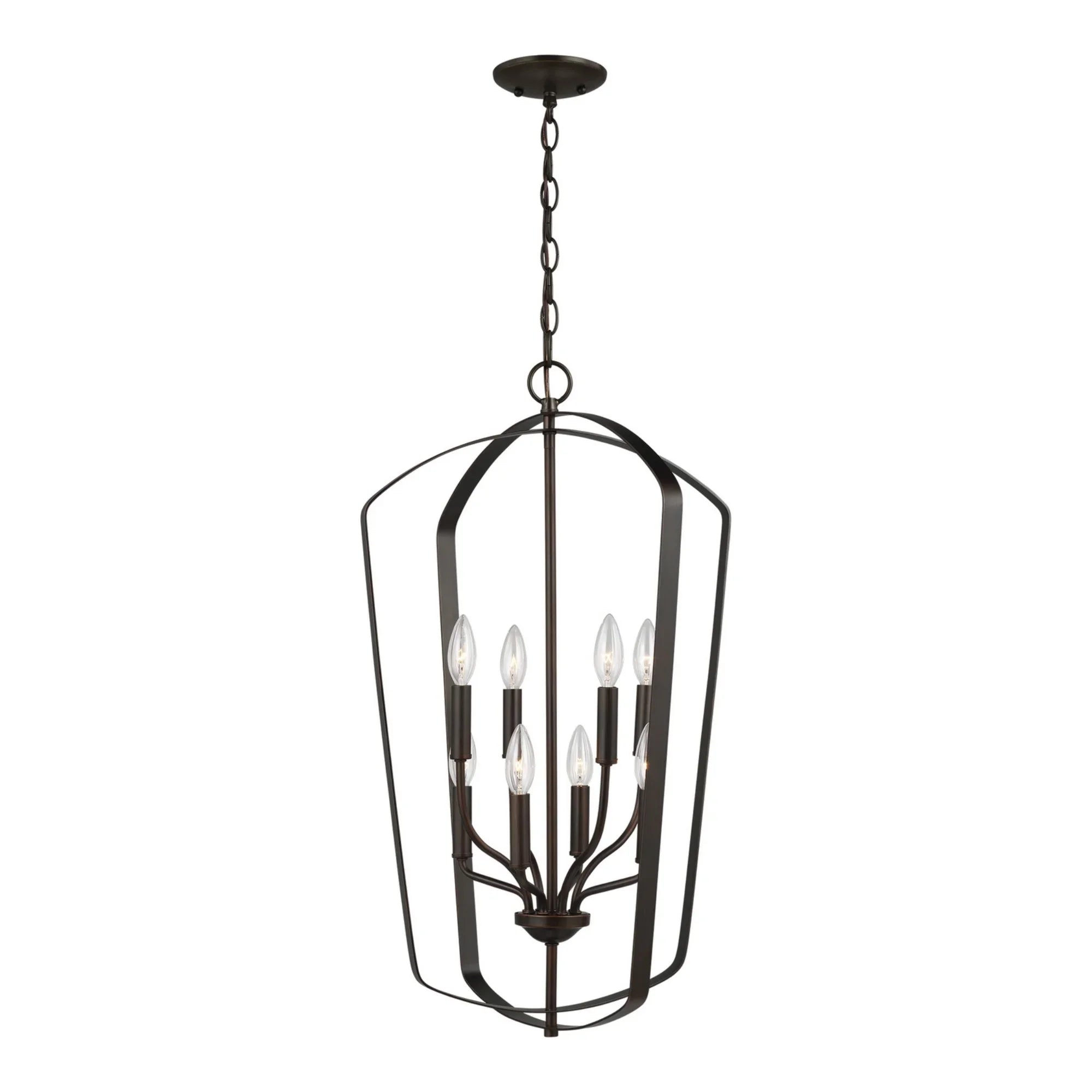 Romee 18" Large 8-Light Lantern, Bronze Finish - Bees Lighting