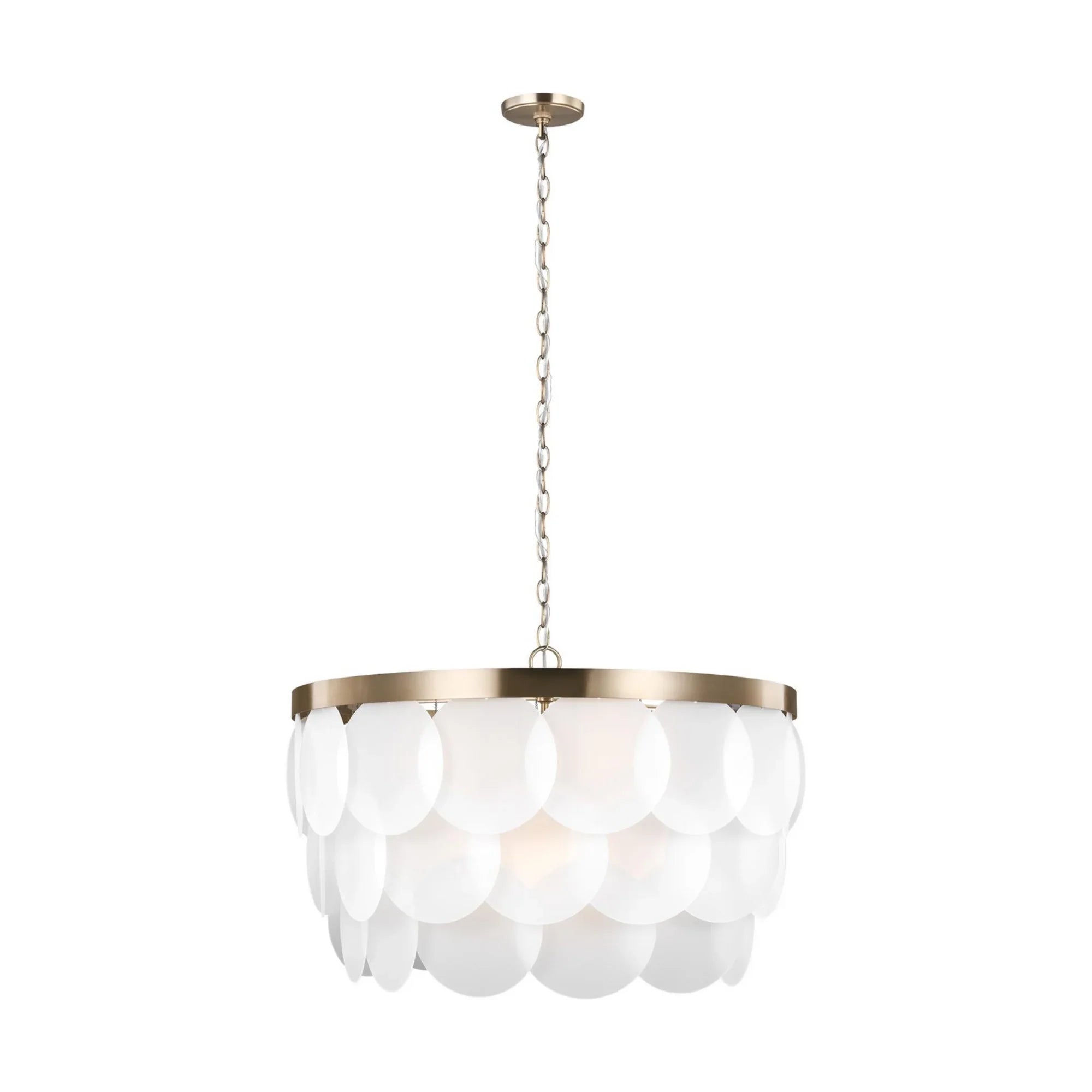 Mellita 30" 8-Light LED Pendant, Satin Brass Finish - Bees Lighting