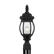 Wynfield 19" Small Outdoor Post Lantern, Black Finish with Clear Glass - Bees Lighting