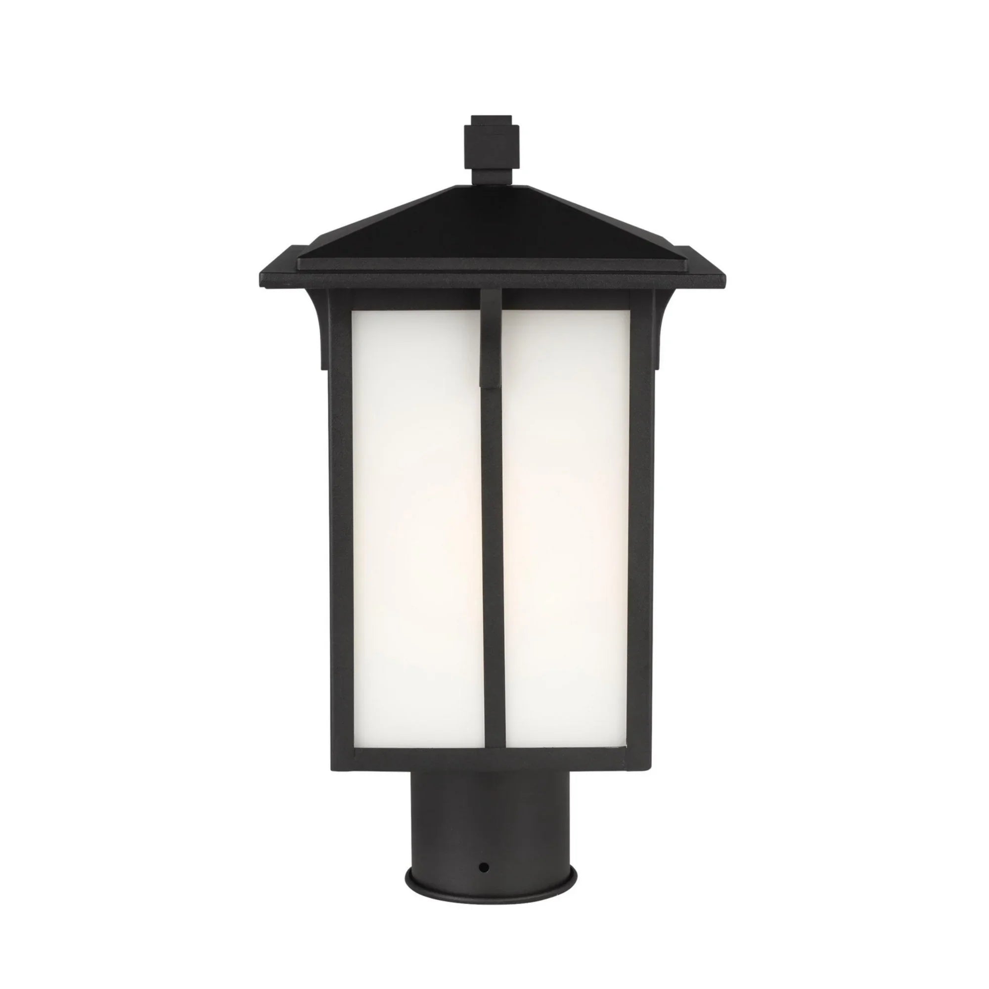 Tomek 15" LED Outdoor Post Lantern, Black Finish - Bees Lighting
