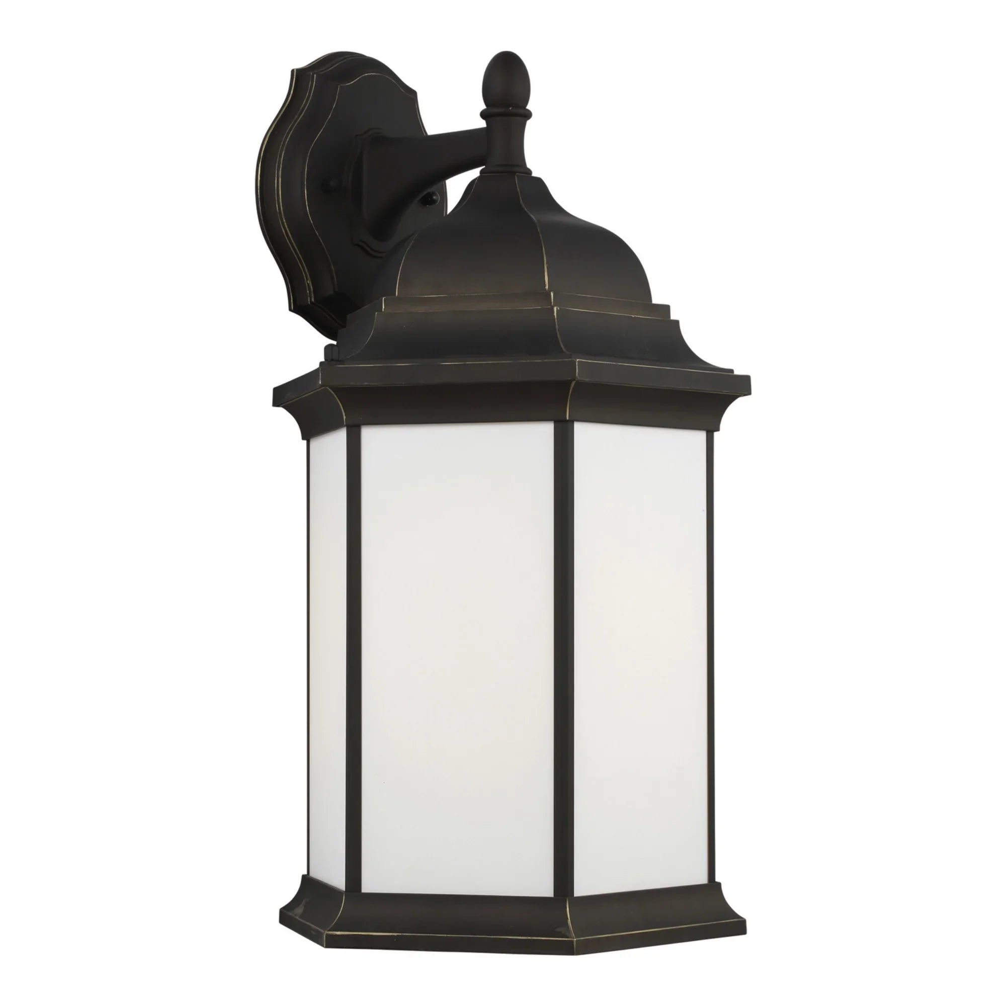 Sevier 23" X-Large Downlight Outdoor Wall Lantern, Antique Bronze Finish with Satin Etched Glass - Bees Lighting