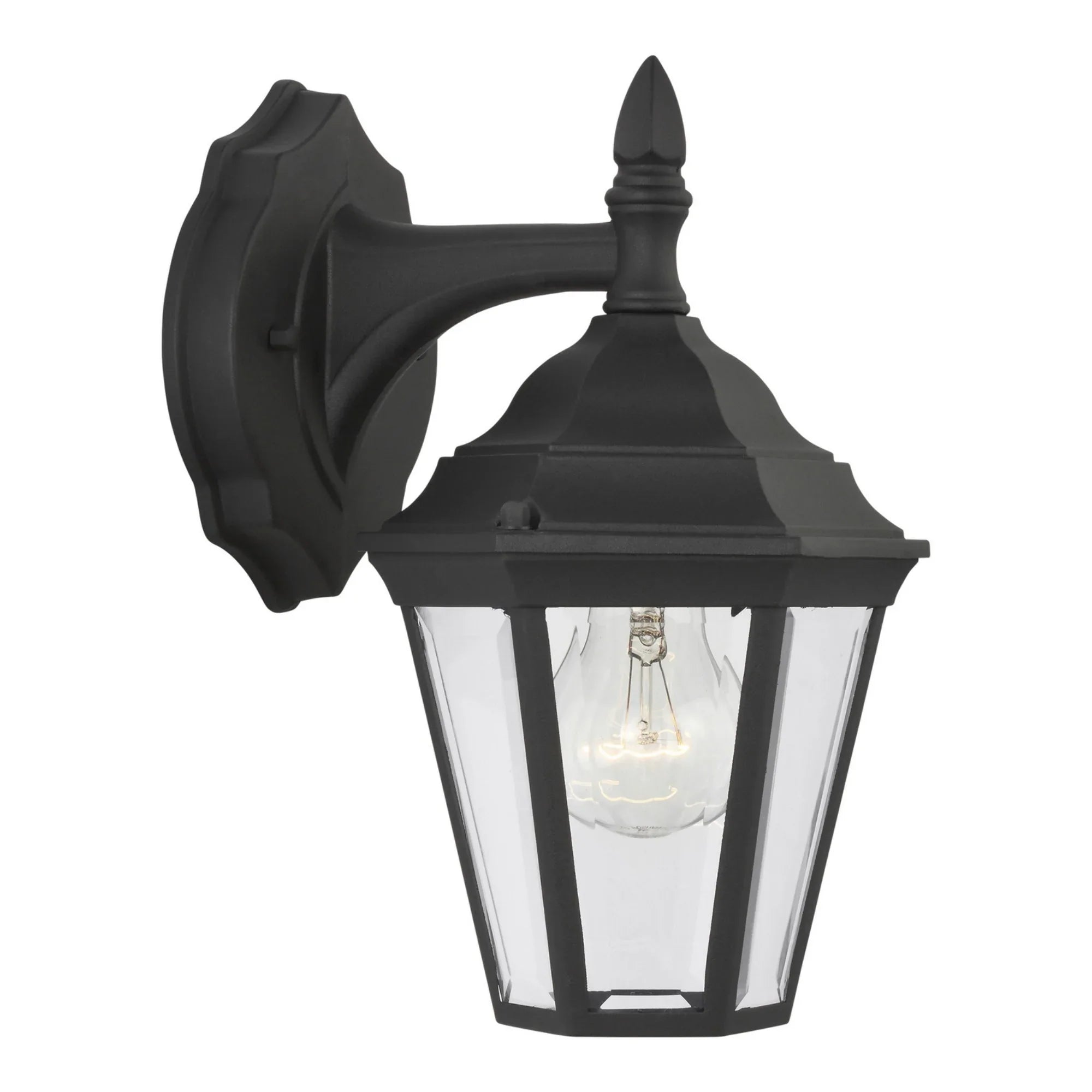 Bakersville 11" Small Outdoor Wall Lantern 88937, Black Finish - Bees Lighting