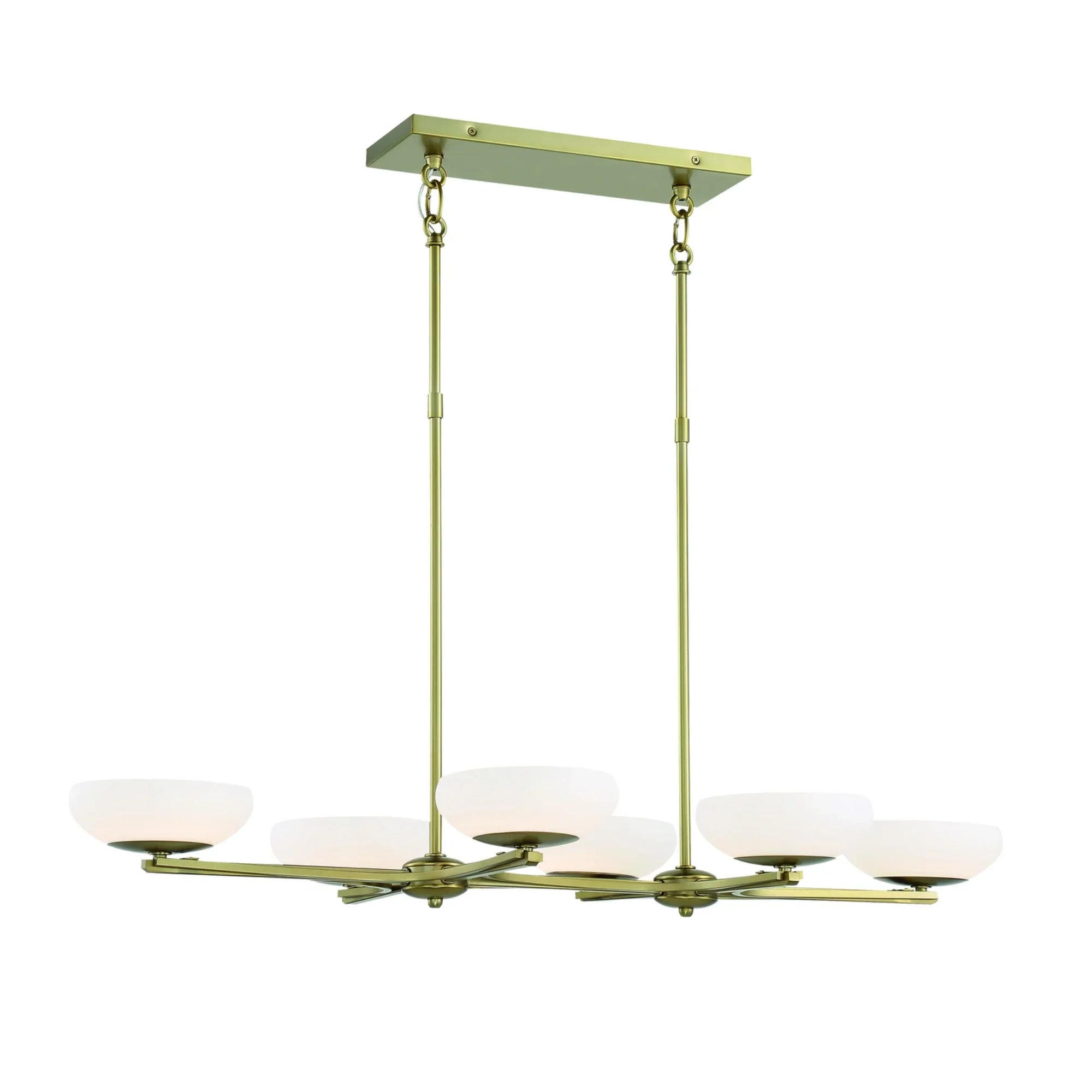 Scale 40" 6-Light LED Island Light, Soft Rass Finish - Bees Lighting