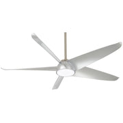 Ellipse LED 60" Silver Smart Ceiling Fan with Light and Remote - Bees Lighting