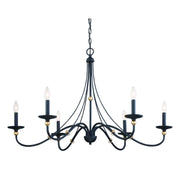 Westchester County 40" 6-Light Chandelier, Sand Coal & Gold Finish - Bees Lighting