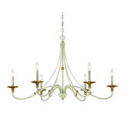 Westchester County 40" 6-Light Chandelier, Farmhouse White & Gold Finish - Bees Lighting