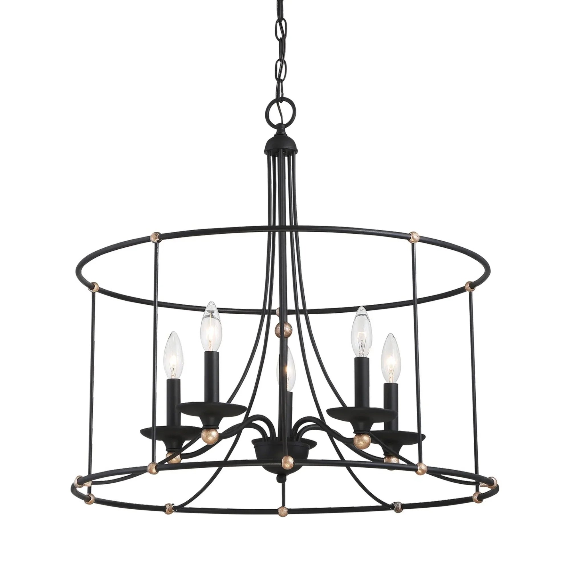 Westchester County 25" 5-Light Chandelier, Sand Coal & Gold Finish - Bees Lighting
