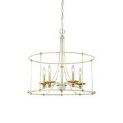 Westchester County 25" 5-Light Chandelier, Farmhouse White & Gold Finish - Bees Lighting