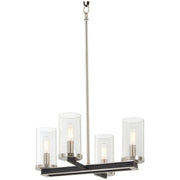 Cole's Crossing 18" 4-Light Pendant, Coal & Brushed Nickel Finish - Bees Lighting
