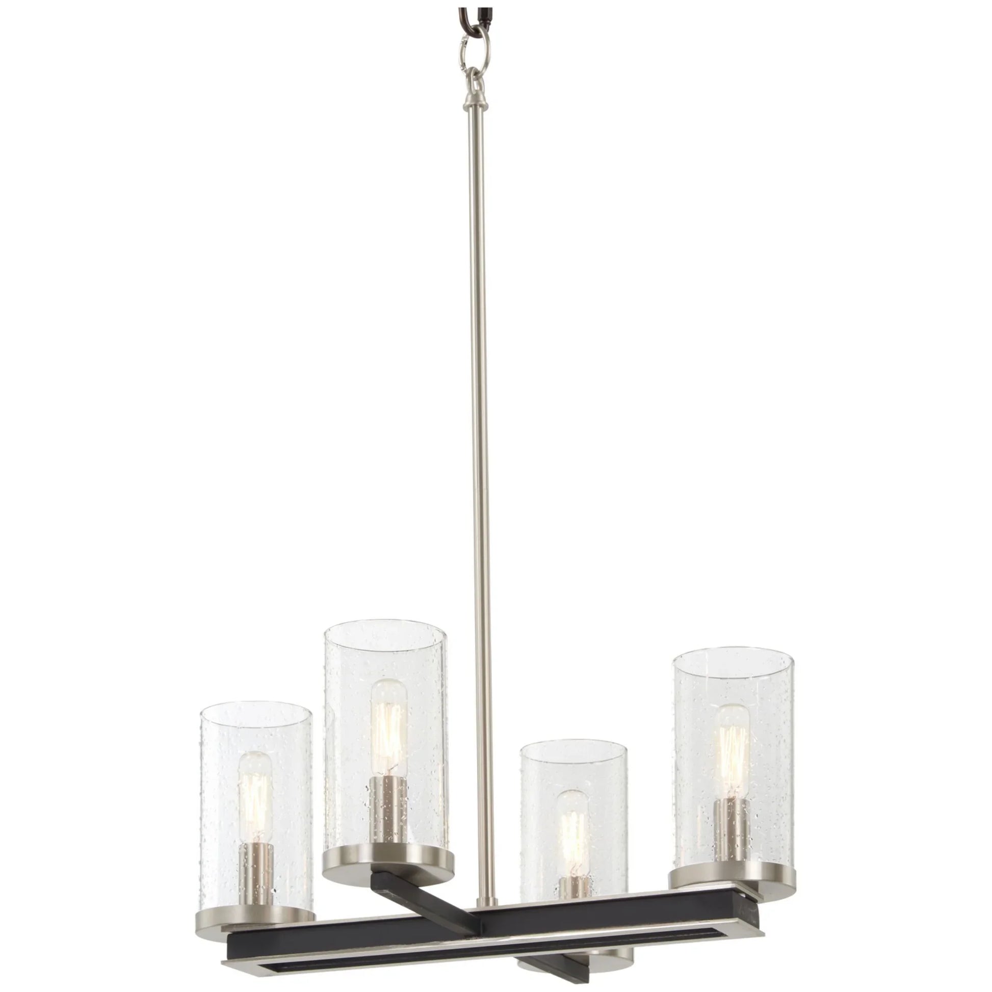 Cole's Crossing 18" 4-Light Pendant, Coal & Brushed Nickel Finish - Bees Lighting