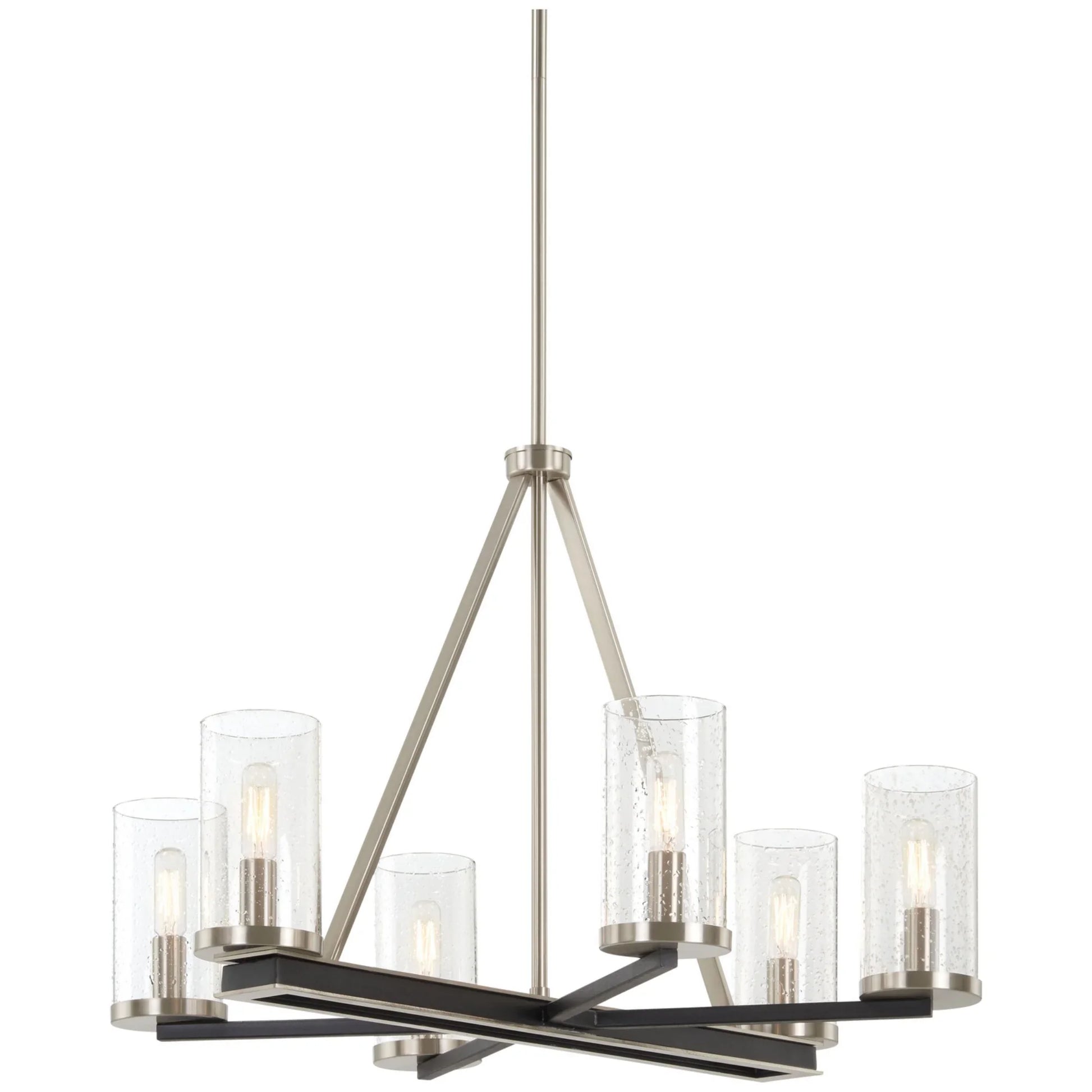 Cole's Crossing 26" 6-Light Chandelier, Coal & Brushed Nickel Finish - Bees Lighting