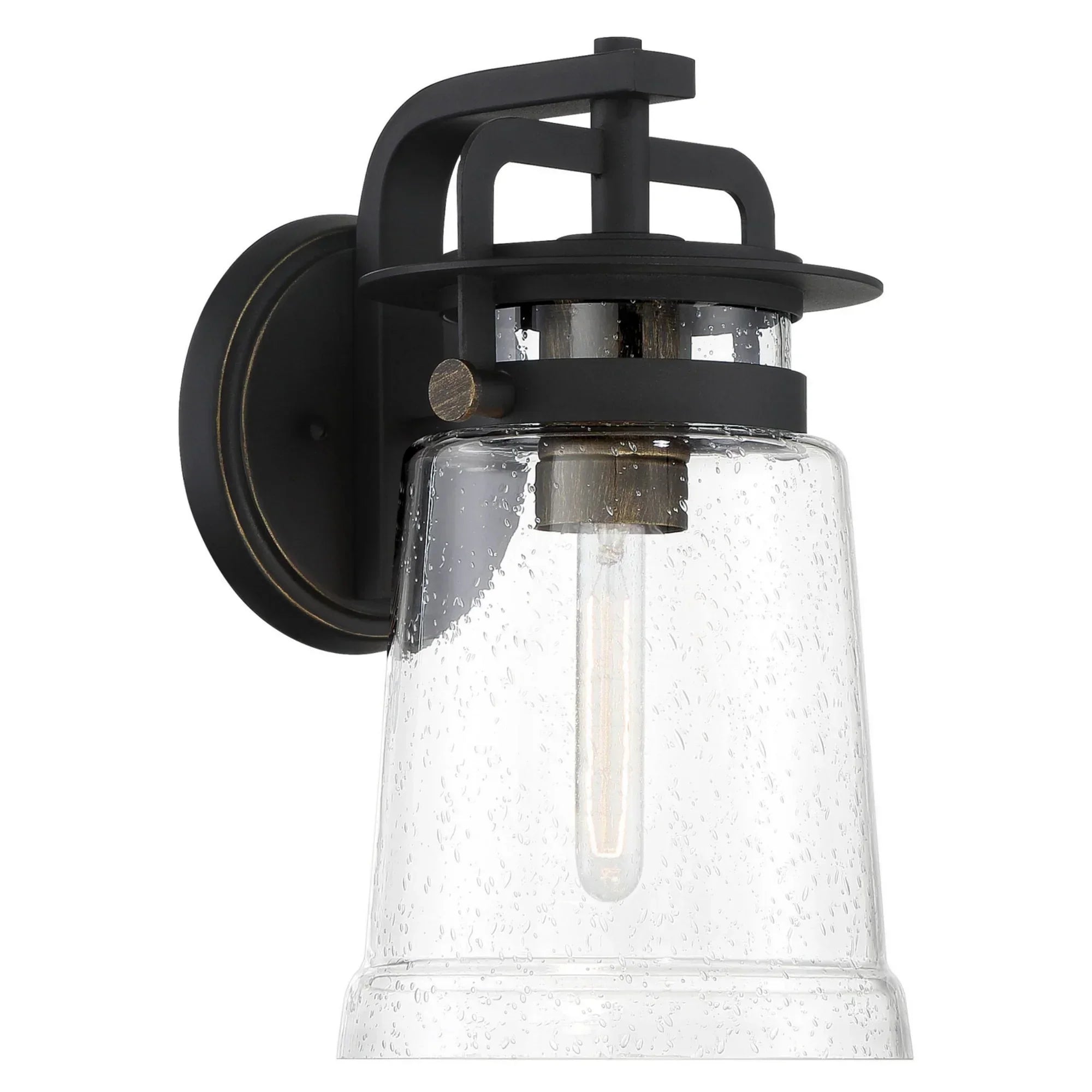 Maribel Heights 12" Outdoor Wall Sconce, Sand Coal & Gold Highlights - Bees Lighting