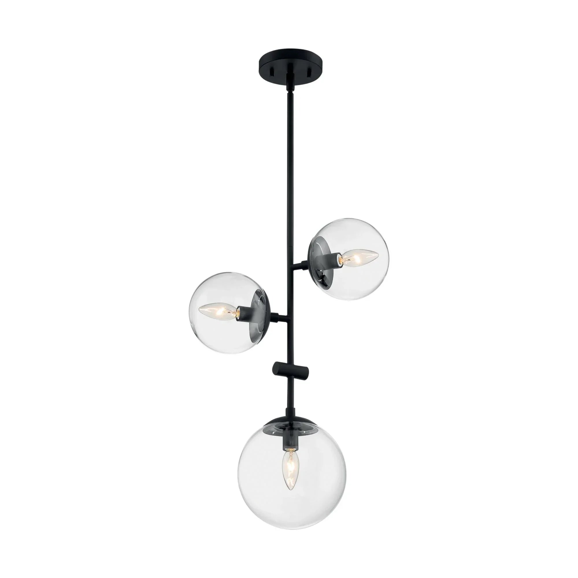 Sky Pendant Light Black Finish, Clear Glass - Bees Lighting