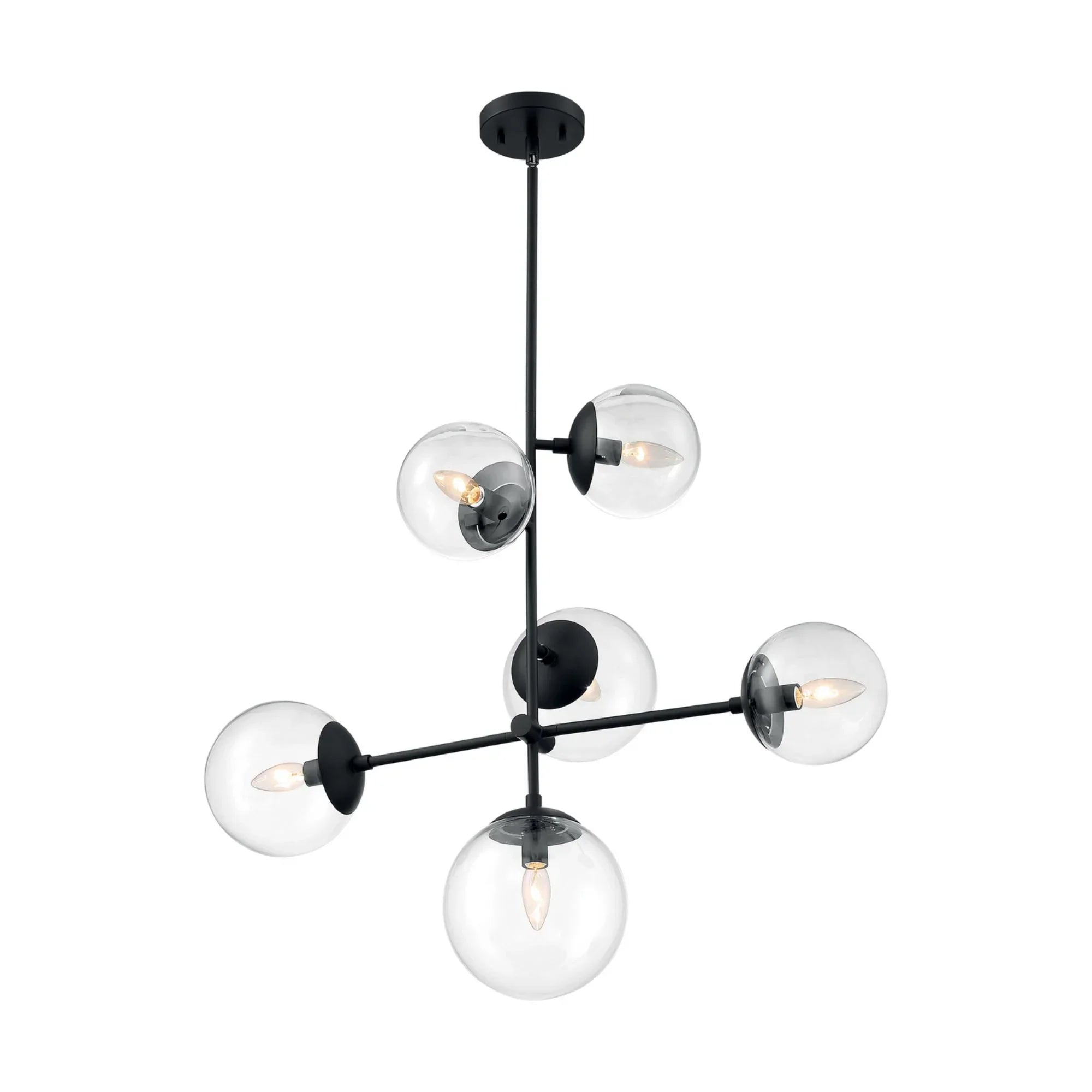 Sky Pendant Light Black Finish, Clear Glass - Bees Lighting