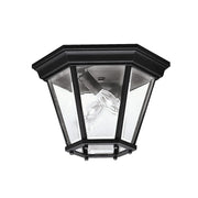 Madison 11" 2-Light Outdoor Ceiling Light, Black Finish - Bees Lighting