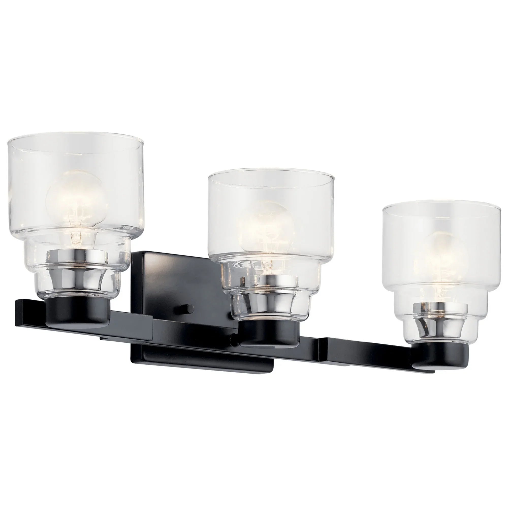 Vionnet 24" 3-Light Bath Vanity Light, Black Finish - Bees Lighting
