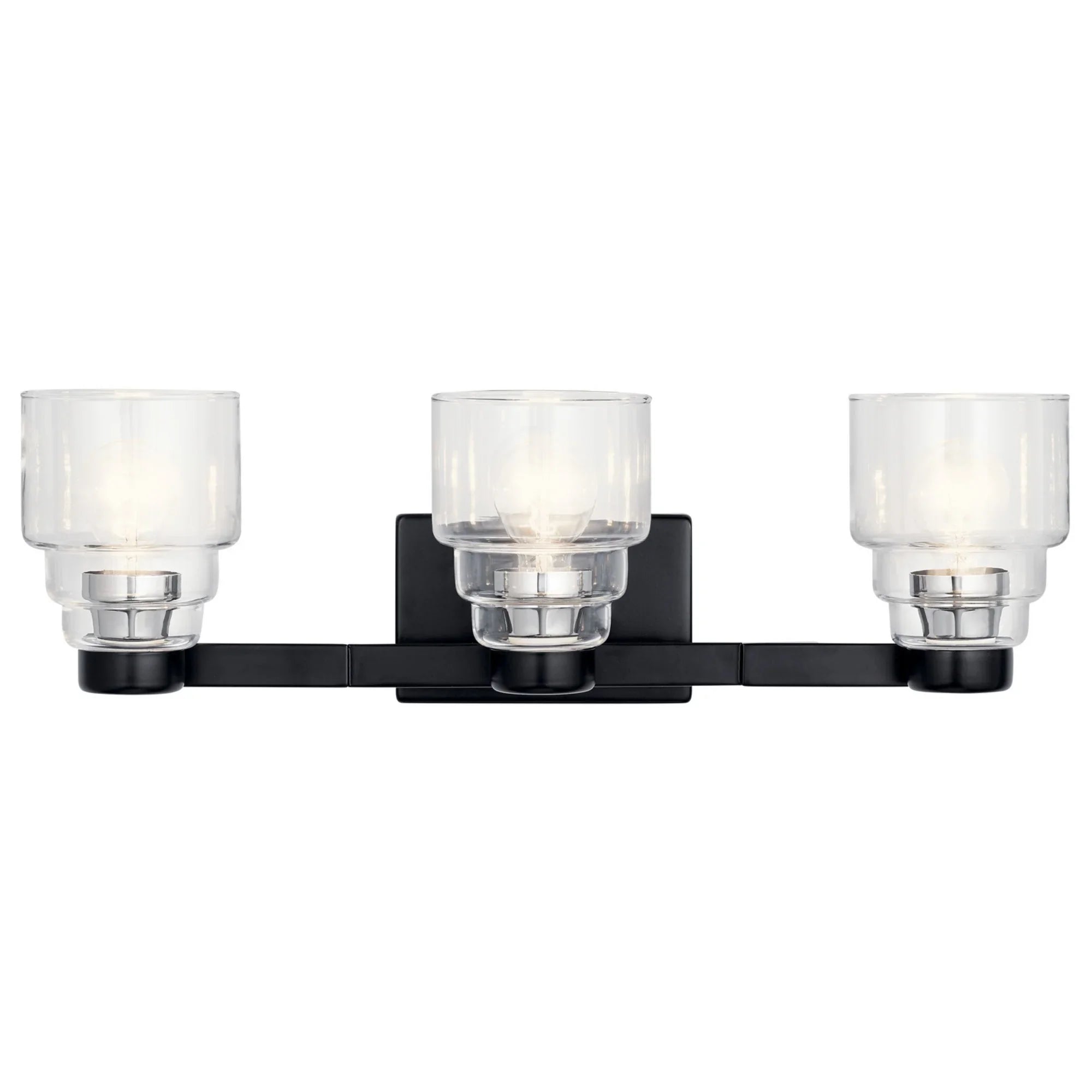 Vionnet 24" 3-Light Bath Vanity Light, Black Finish - Bees Lighting