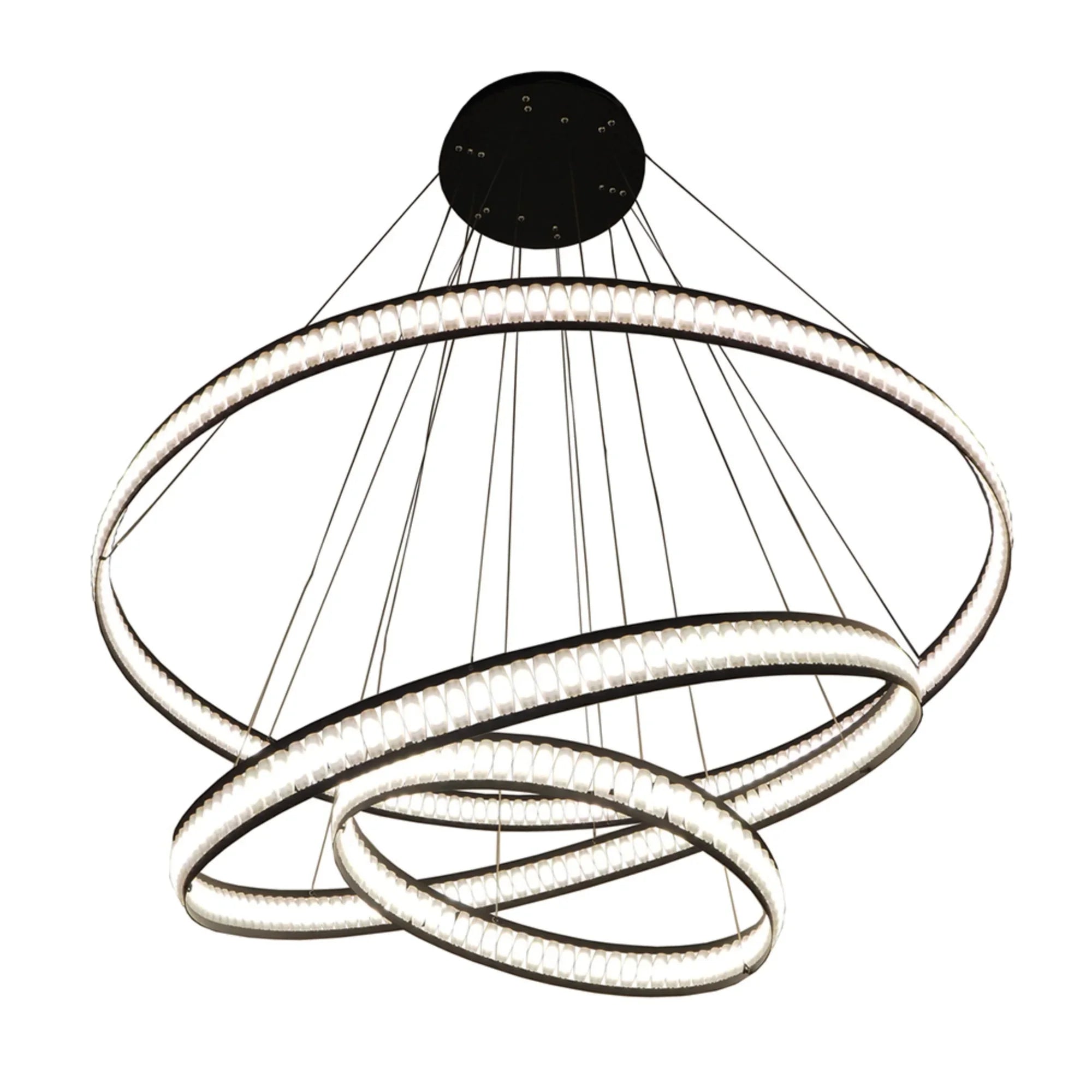 Forster 3-Tiers 60" LED Grand Chandelier, Black Finish - Bees Lighting