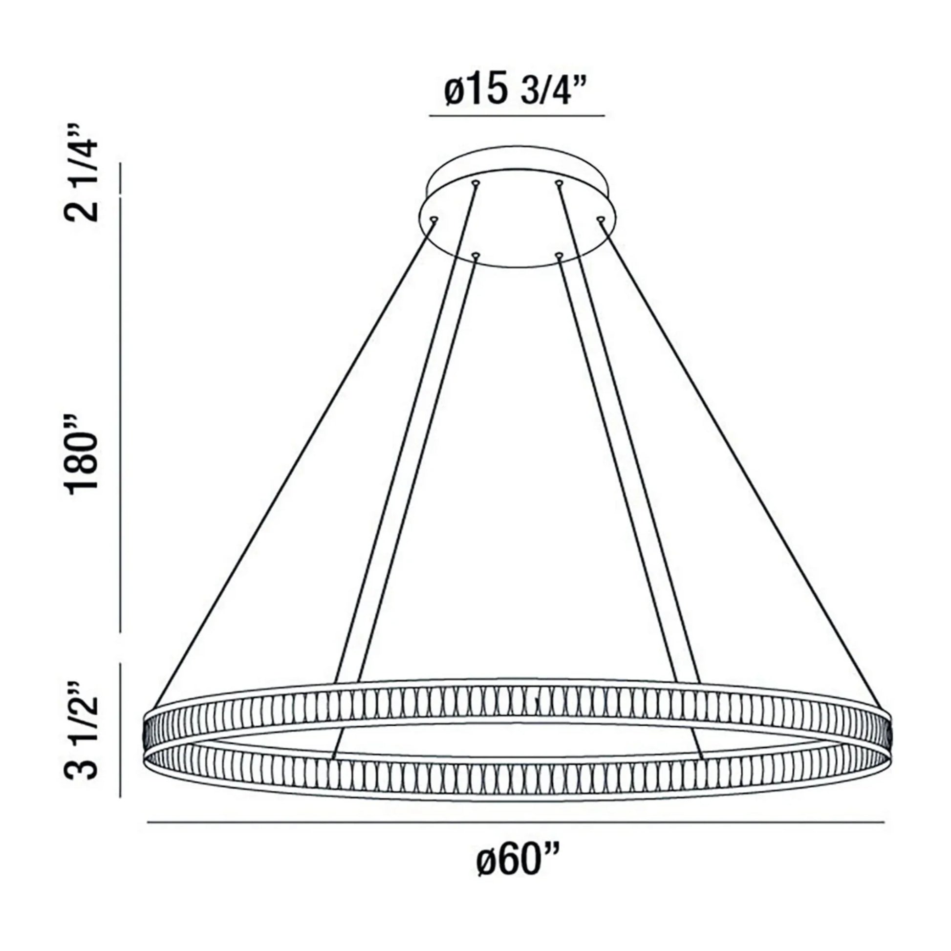 Forster 60" LED Grand Chandelier, Black Finish - Bees Lighting