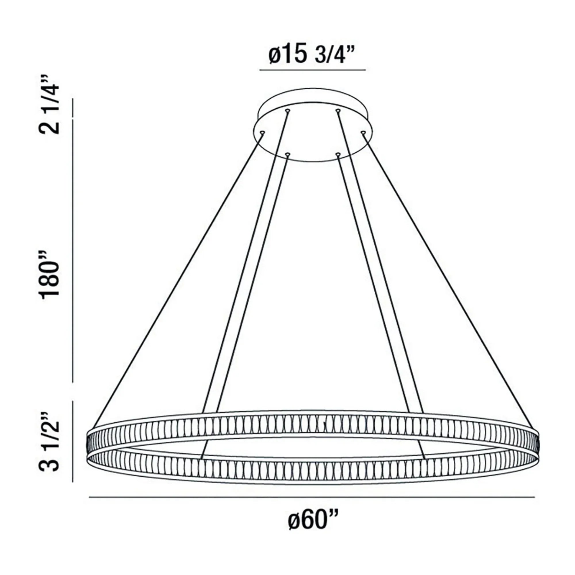 Forster 60" LED Grand Chandelier, Black Finish - Bees Lighting