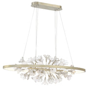 Clayton 43" LED Chandelier, Brushed Silver Finish - Bees Lighting