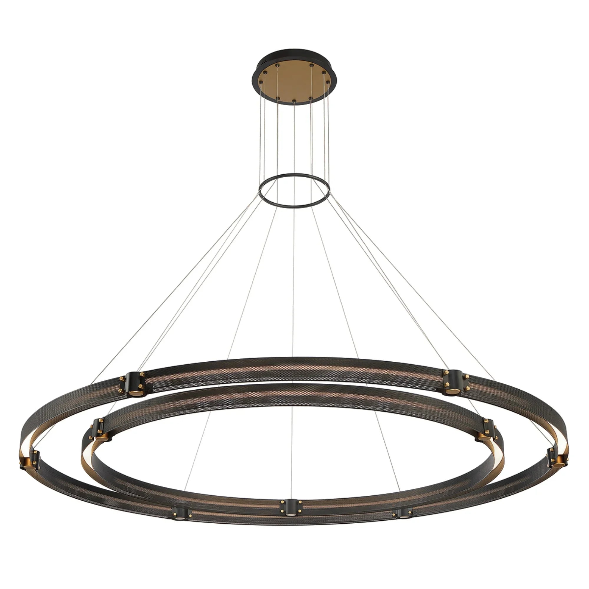 Admiral 2-Tiers 62" LED Grand Chandelier, Gold & Black Finish - Bees Lighting