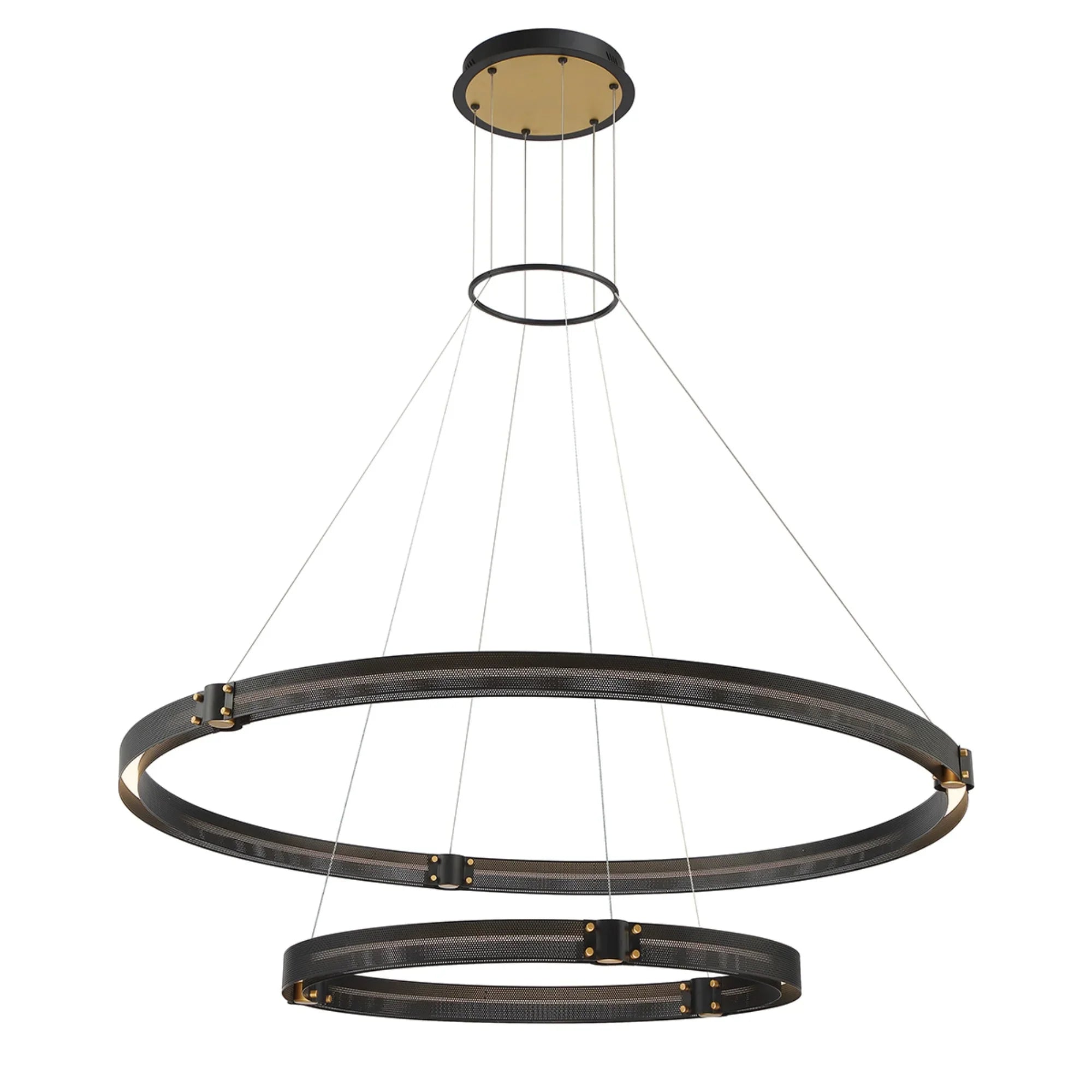 Admiral 2-Tiers 48" LED Grand Chandelier, Gold & Black Finish - Bees Lighting